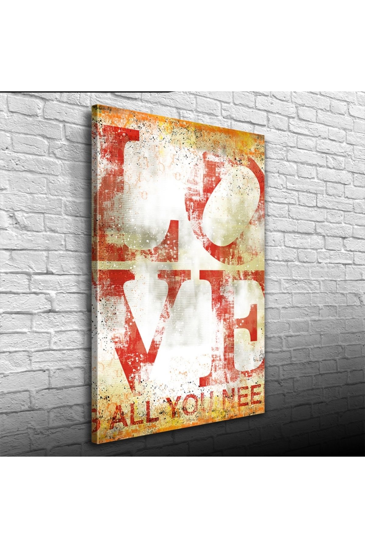 Kanonik Education Love Poster Kırmızı Beyaz Tonlarda Kanvas Tablo 50 x 70