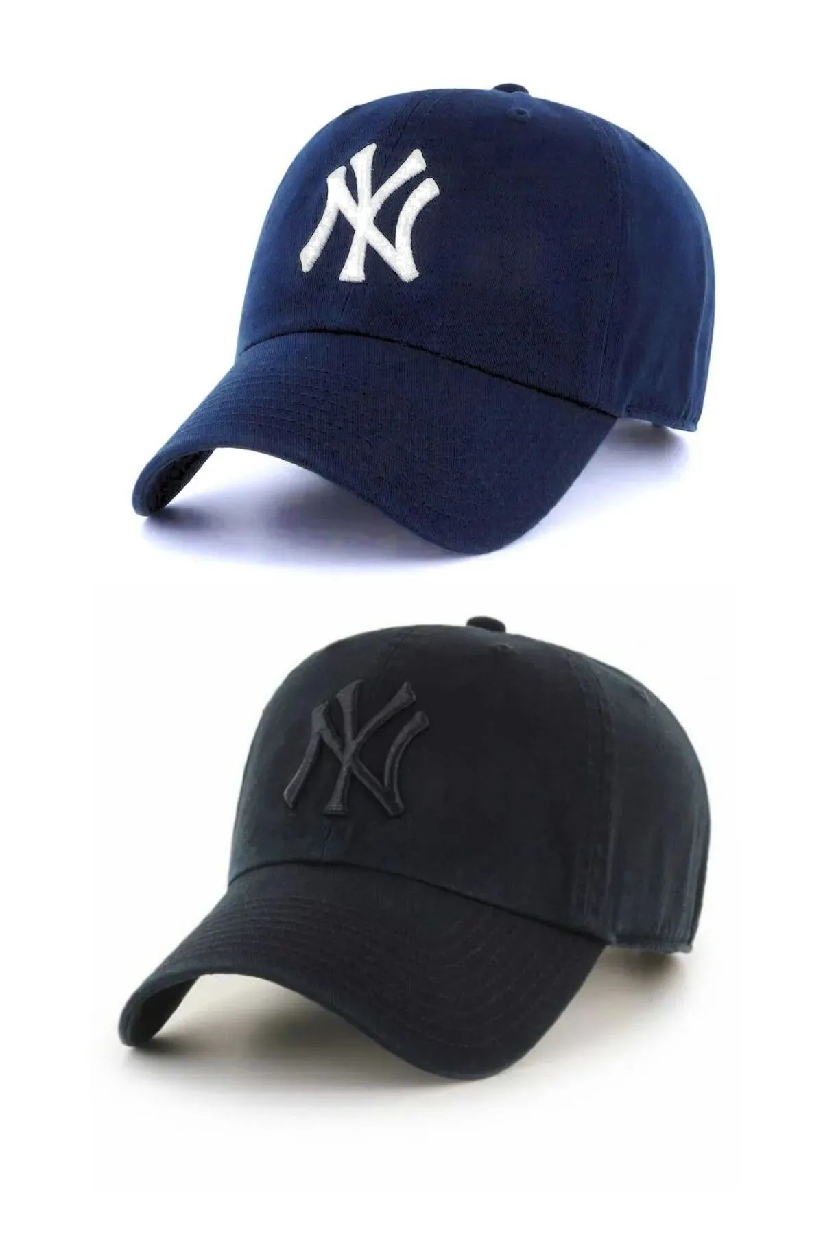 Themizel Spor Unisex NY Nakışlı Pamuklu 2'li Takım Arkası Cırtcırtlı Ayarlanabilir ŞAPKA CAP