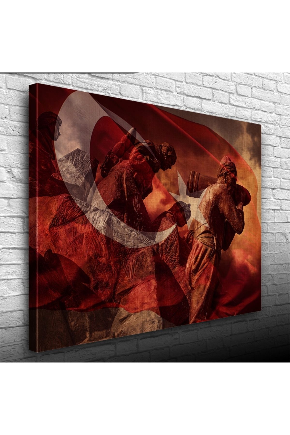 Kanonik Education Kurtuluş Savaşı Temalı Şanlı Türk Bayrağı KANVAS Tablo 50 x 70
