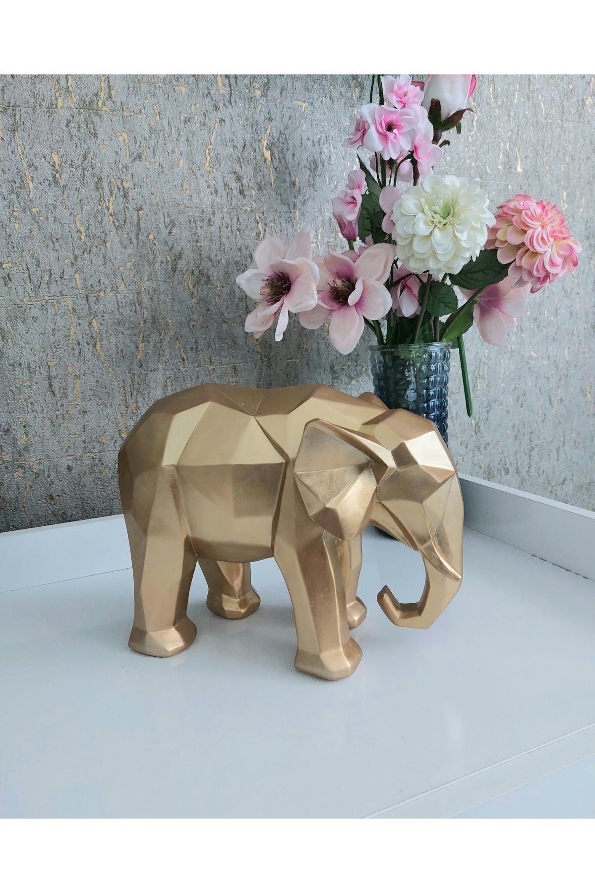 SerenityHaven Gold kübik fil biblosu 20cm