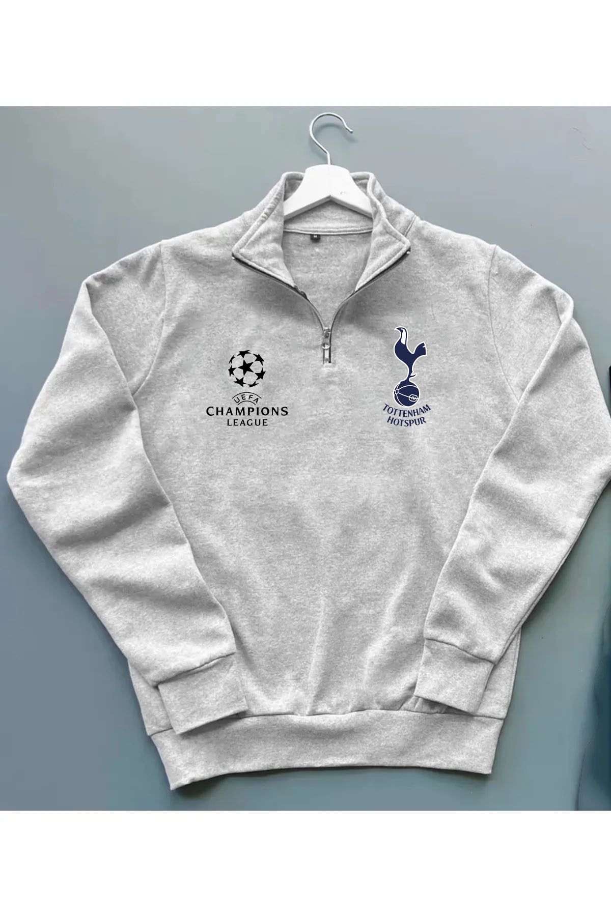 Pisa Art CHAMPİONS LEAGUE TOTTENHAM HOTSPUR F.C DİK YAKA SWEATSHİRT UNİSEX ÖZEL TASARIM
