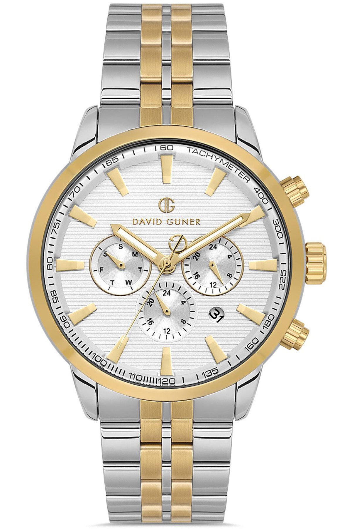 DAVID GUNER DAVİD GÜNER ERKEK KOL SAATİ DG-8836GA-D1 45 MM METAL-GOLD