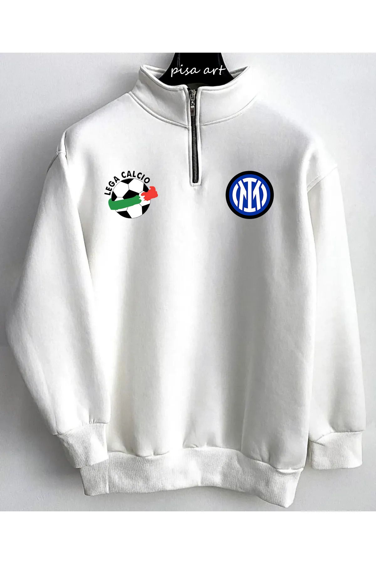 Pisa Art İnter X Serie A Özel Tasarım Yarım Fermuarlı Sweatshirt