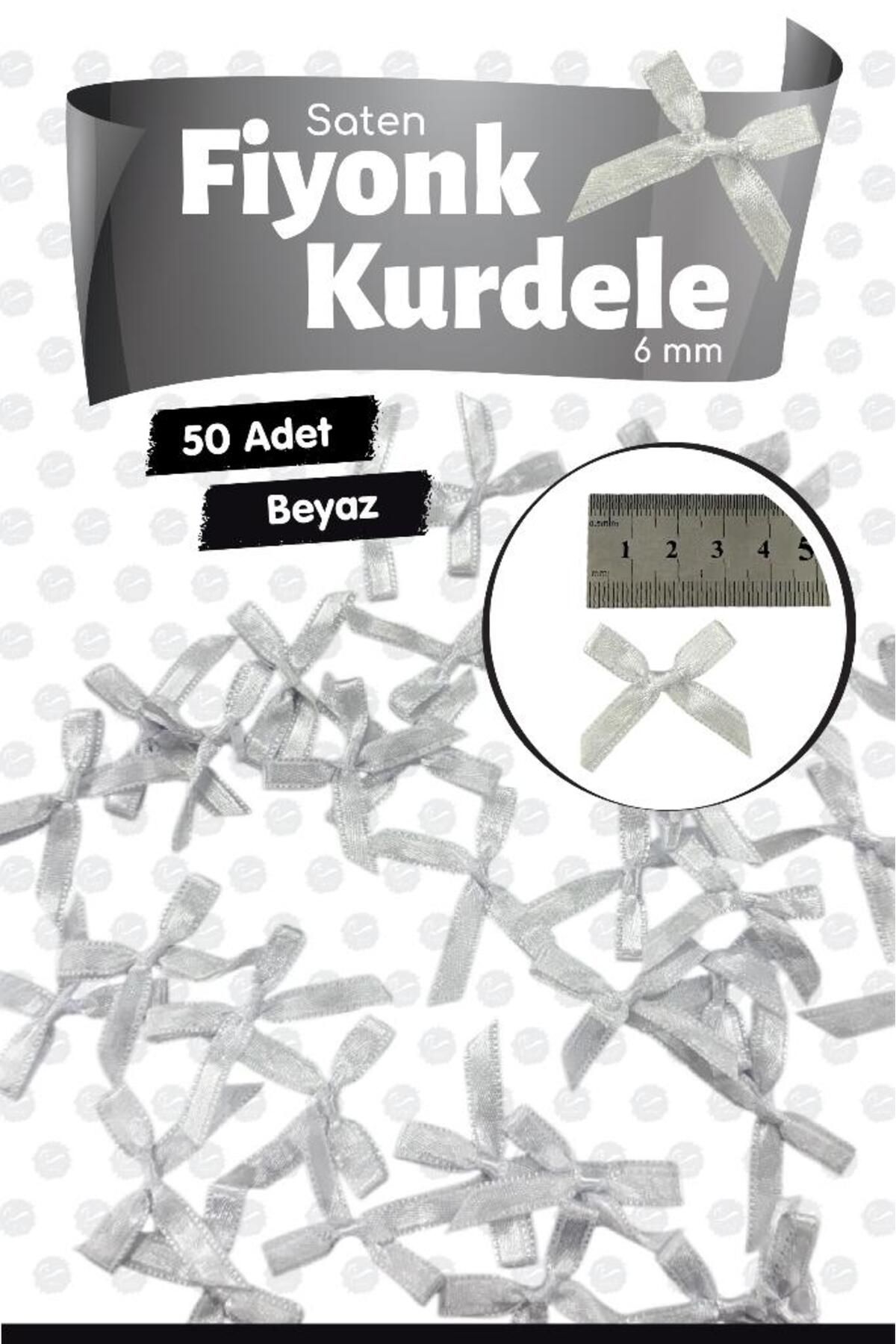 t tuğset etiket Fiyonk Saten 6 Mm Kurdele Fiyonk Kurdele Süs 50 Adet -T1380