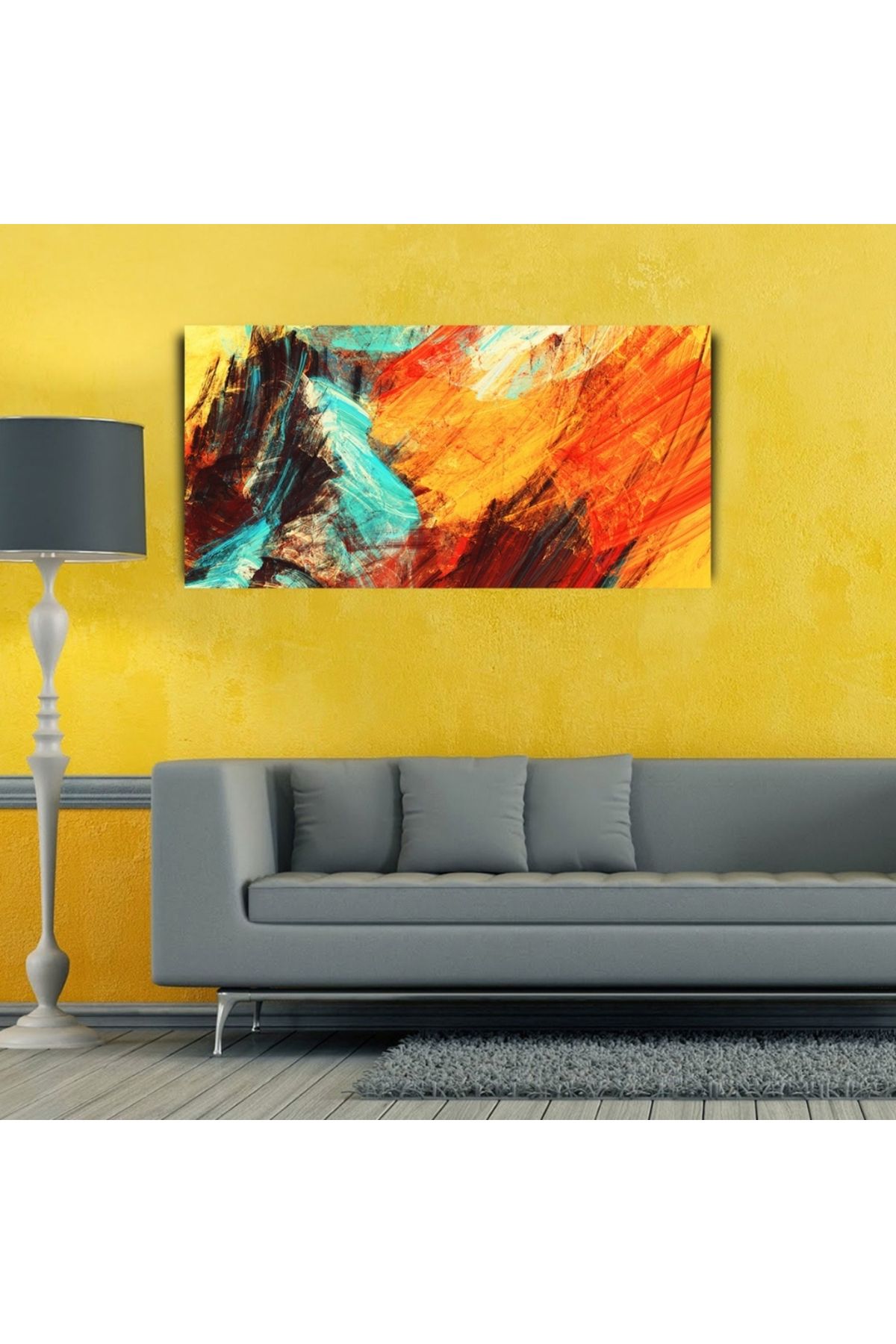 Kanonik Education Soyut Çalışma , Pastel Renklerde Kanvas Tablo 60 x 120