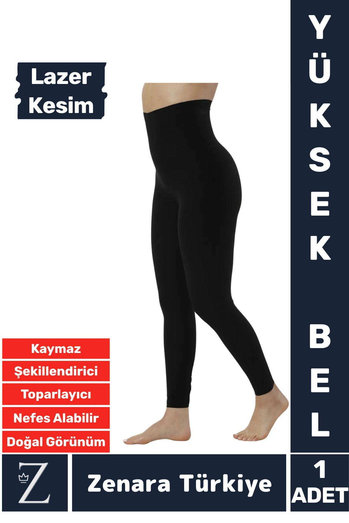 Zenara Günlük İç Göstermez Kaymaz Vücut Sıkılaştıran İncelten Toparlayan LAZER KESİM Yüksek Bel Tayt Korse