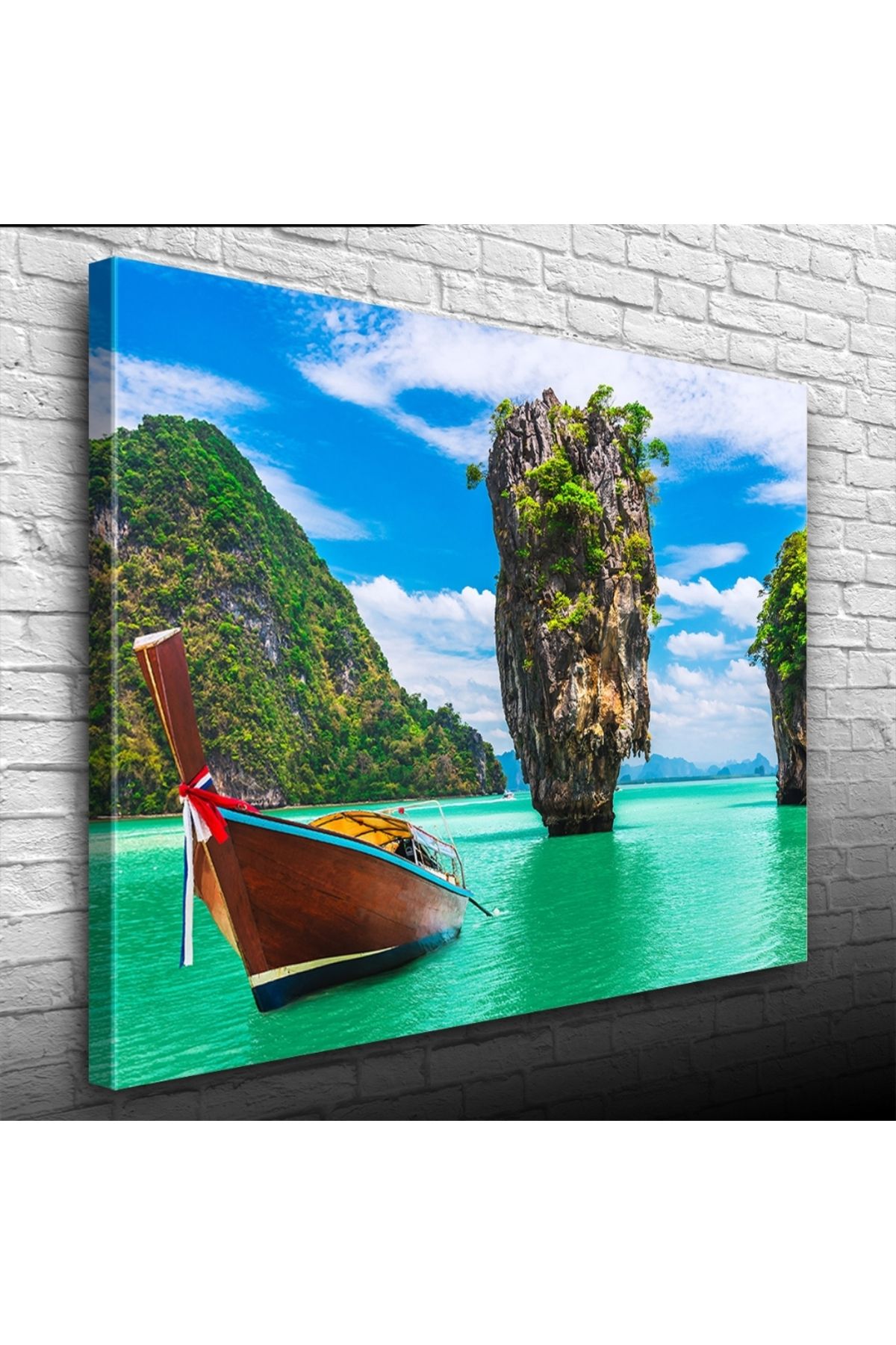 Kanonik Education Phuket, Kayık ve Adalar Manzarası Kanvas Tablo 50 x 70