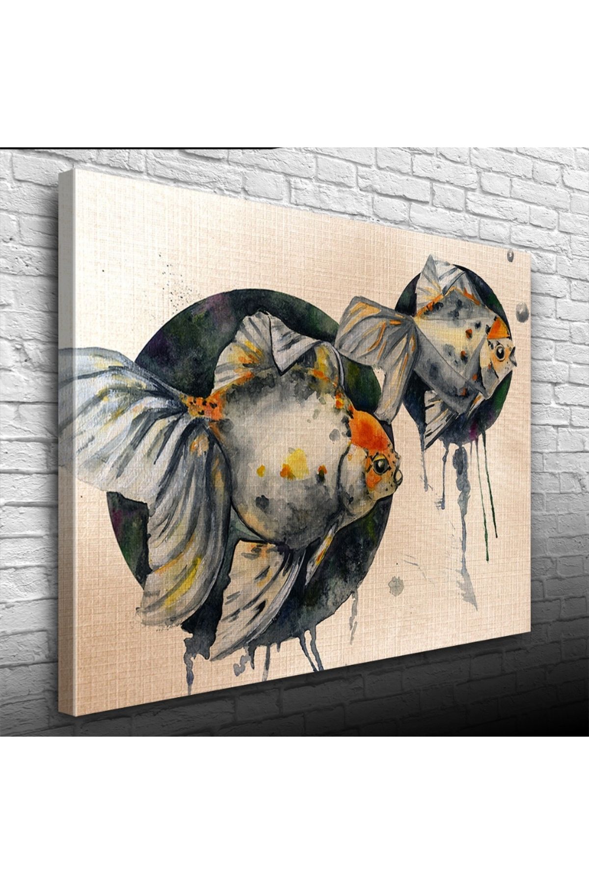Kanonik Education Gri Balık Kanvas Tablo 50 x 70