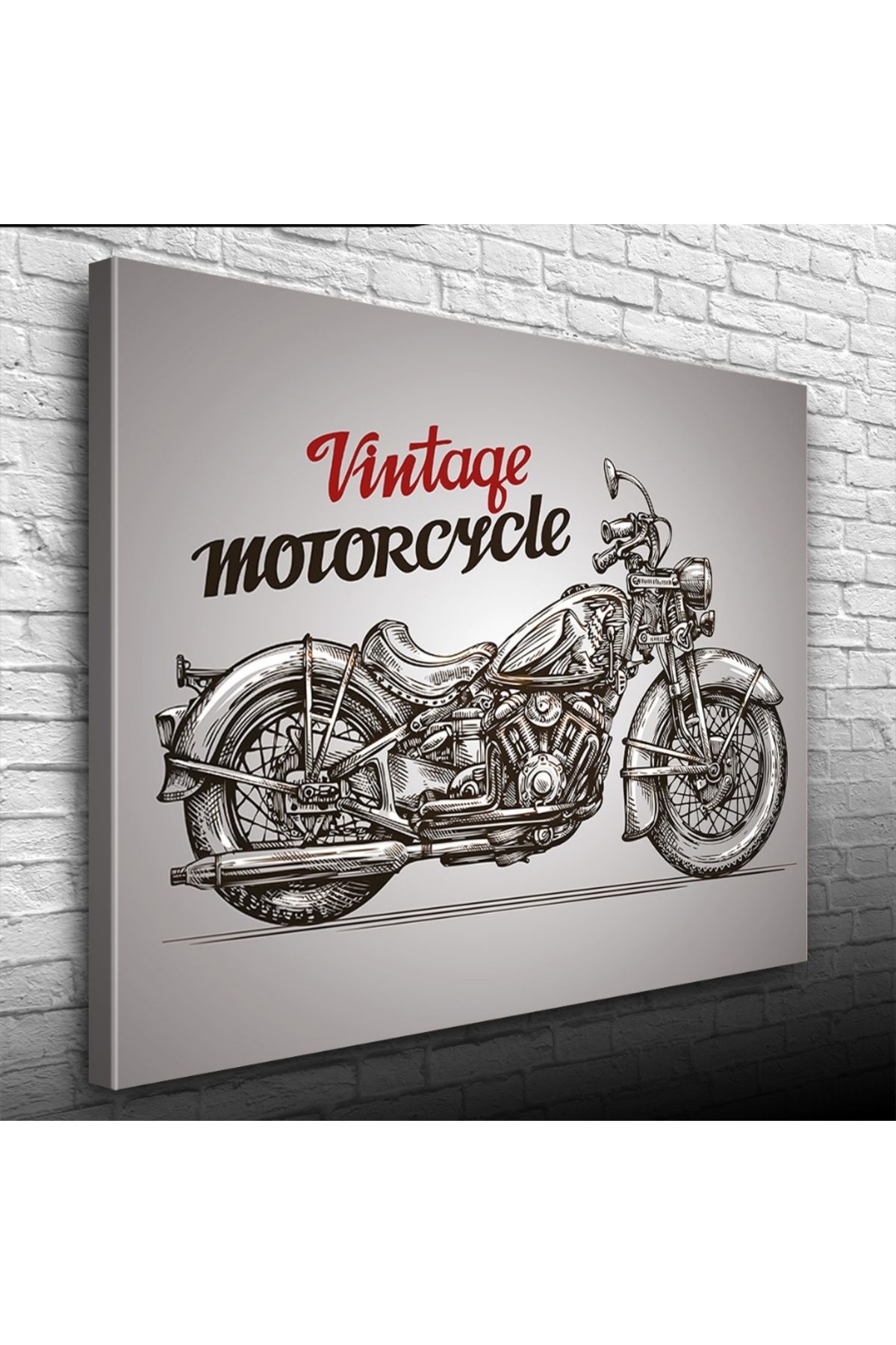 Kanonik Education Vintage Motorcycle Poster Kanvas Tablo 50 x 70