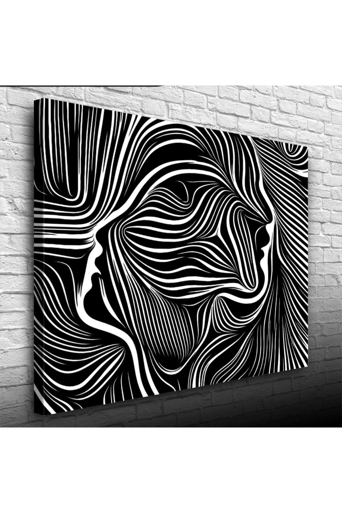 Kanonik Education Soyut İnsan Portresi Siyah Beyaz Kanvas Tablo 50 x 70