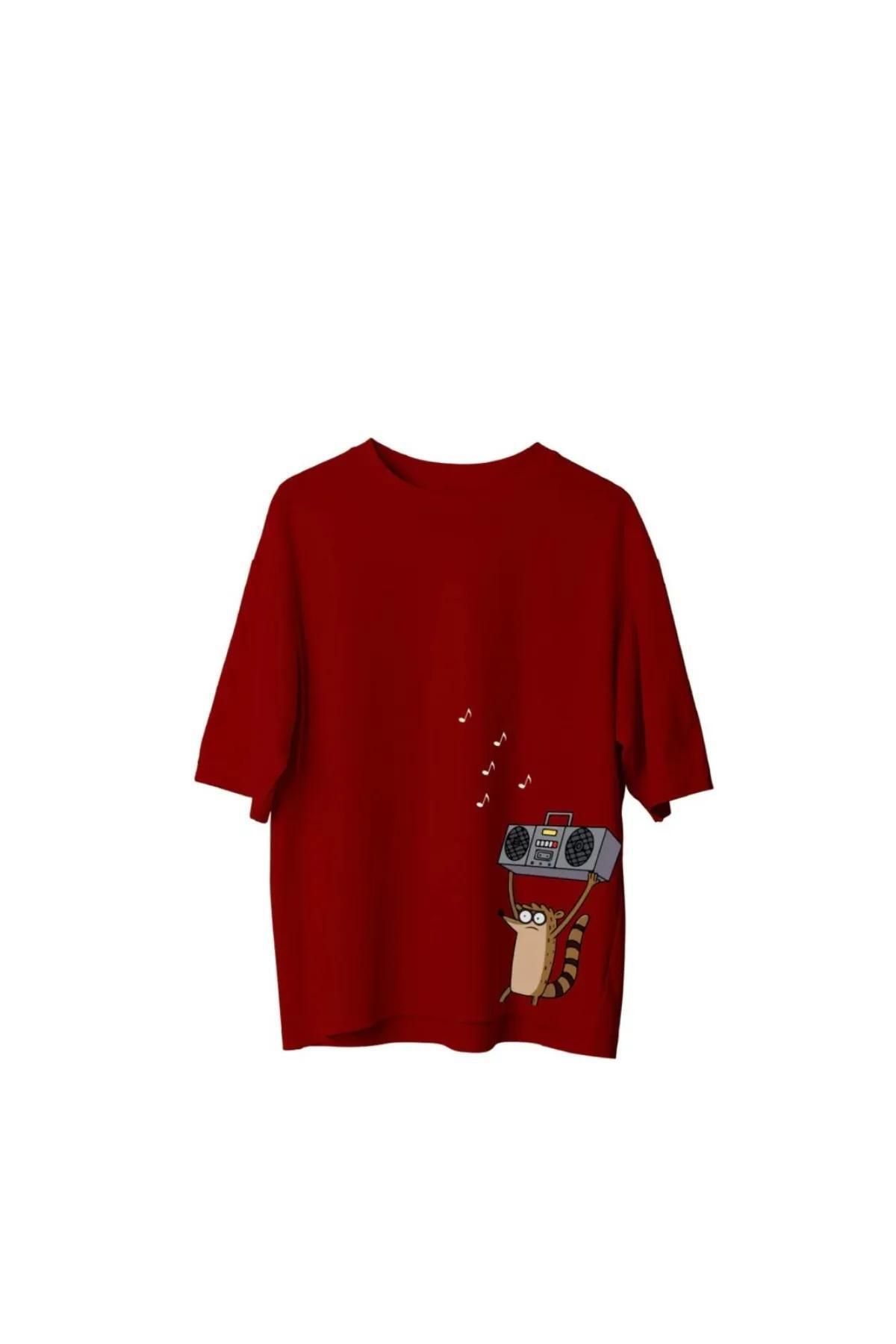 Koklonmoda Büyük Beden Unisex Rigby Baskılı Oversize T-Shirt