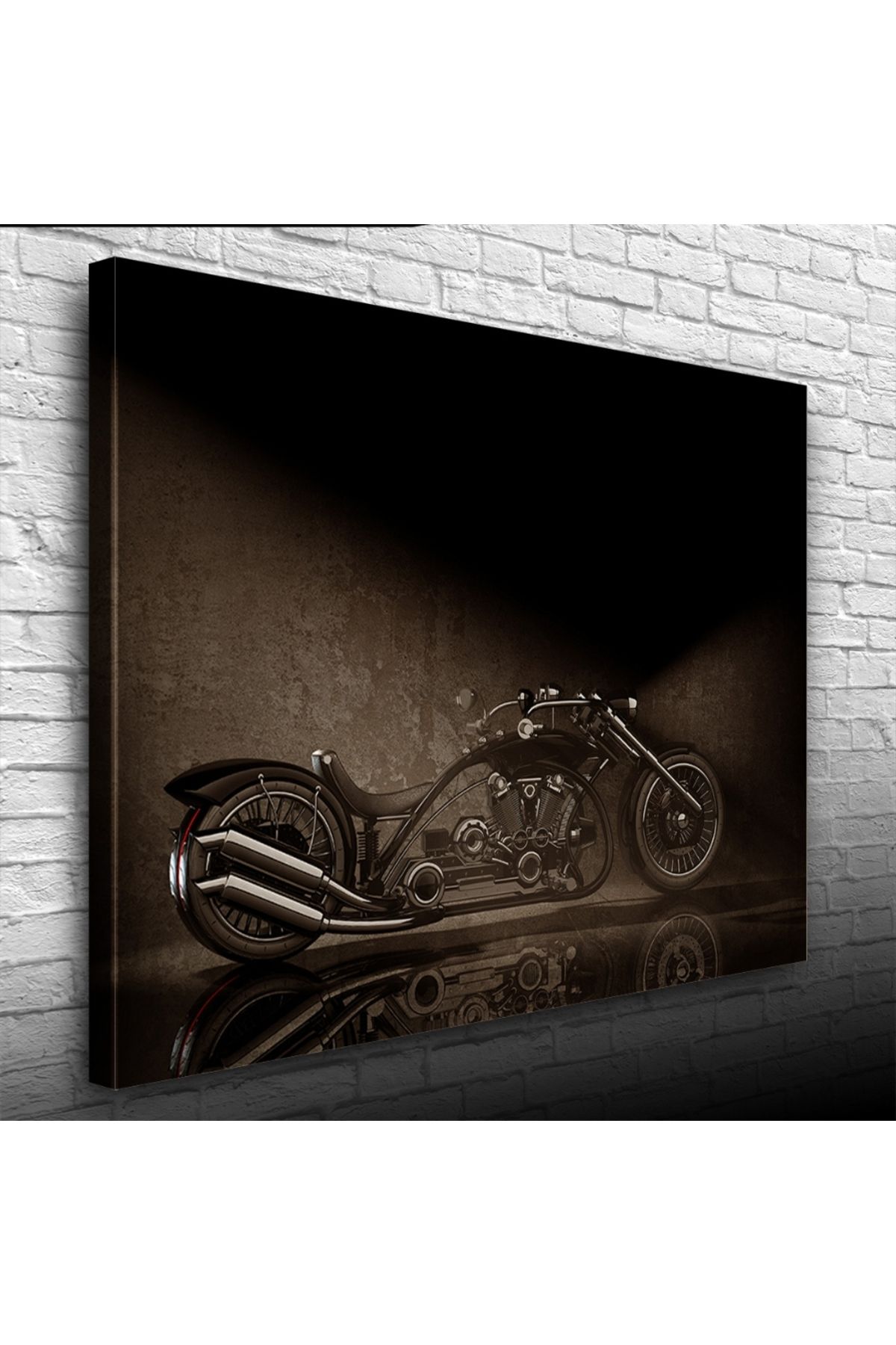 Kanonik Education Siyah Chopper Concept Motosiklet Kanvas Tablo 50 x 70
