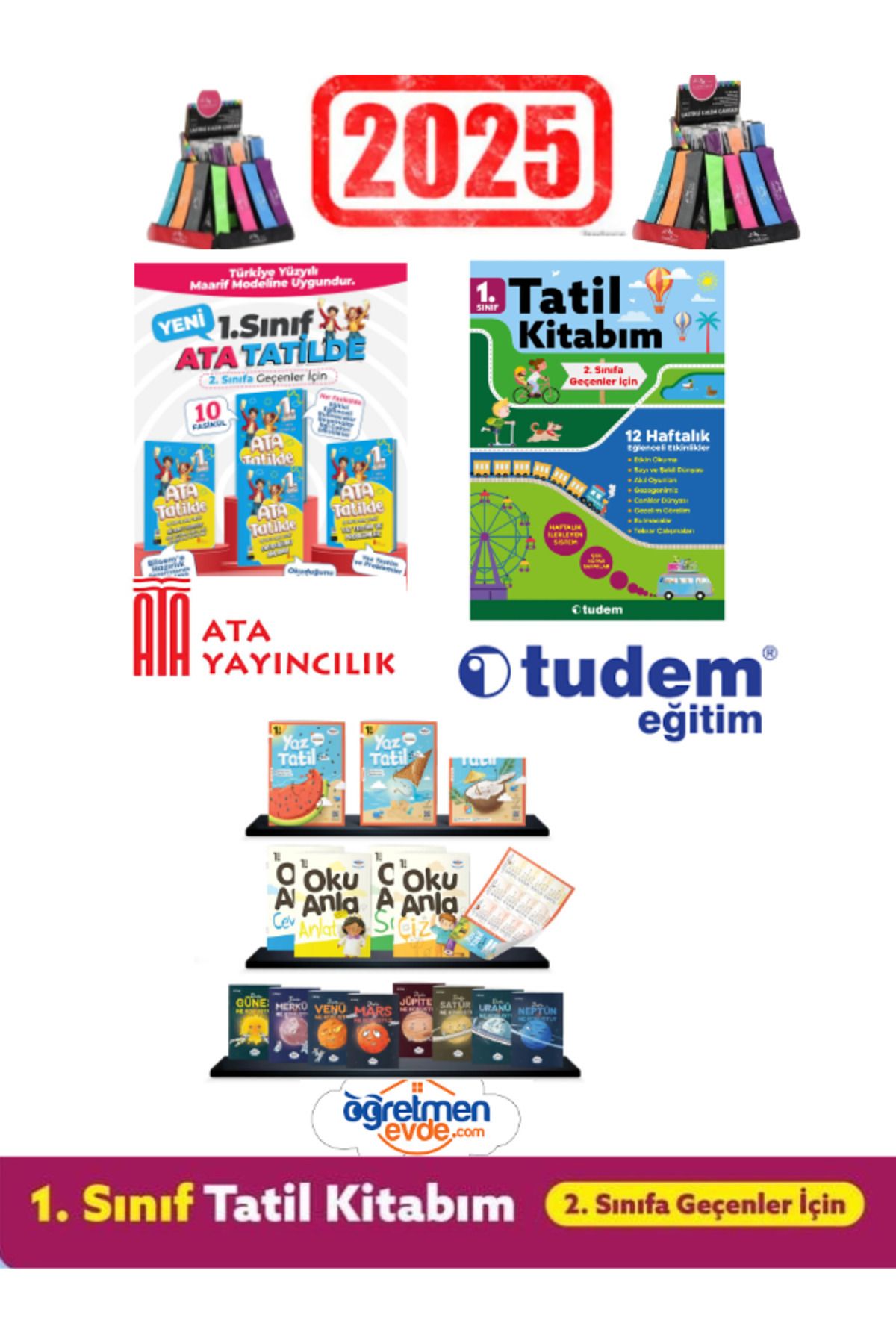 Palme Yayınevi Ata Tatilde 1.Sınf Yaz Tatil+Tudem Yaz Tatil 1.Sınıf+Öğretmen Evde 1.Sınıf Yaz Tatil Seti+Kalemlik