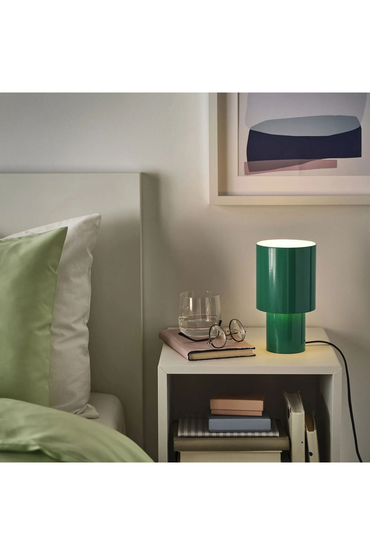 IKEA Masa Lambası Yükseklik 22 Cm İkea Işık Gücü Ayarlanabilir Lamba Yeşil Başucu Gece Lambası