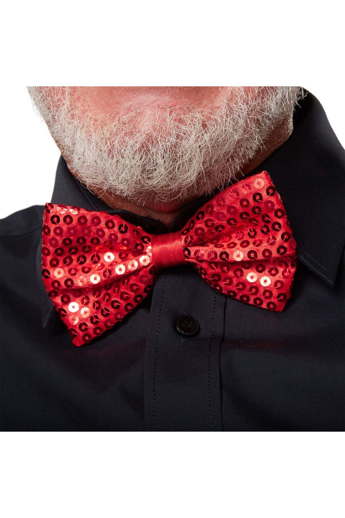 D&M Life Collection Kırmızı Payetli Pullu Papyon