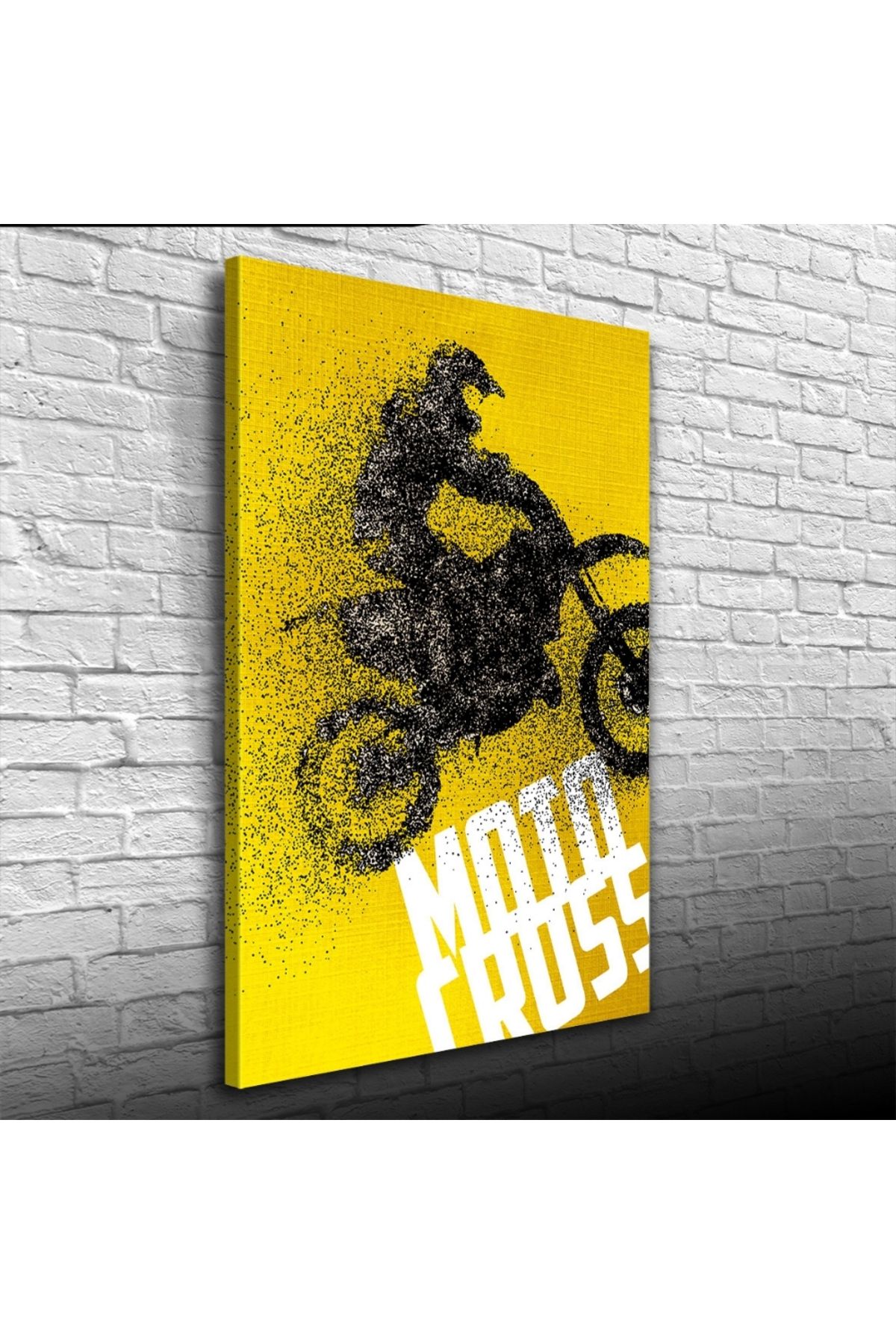 Kanonik Education Motor Cross Sarı Siyah Tonlarda Poster Kanvas Tablo 50 x 70