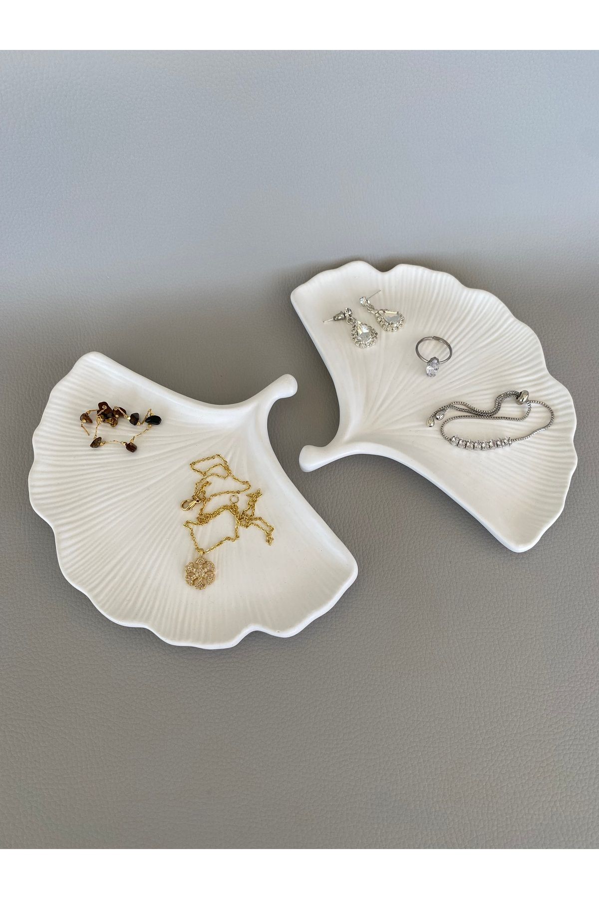 SELAR HOME DECOR Dekoratif Yaprak görünümlü 2'li obje
