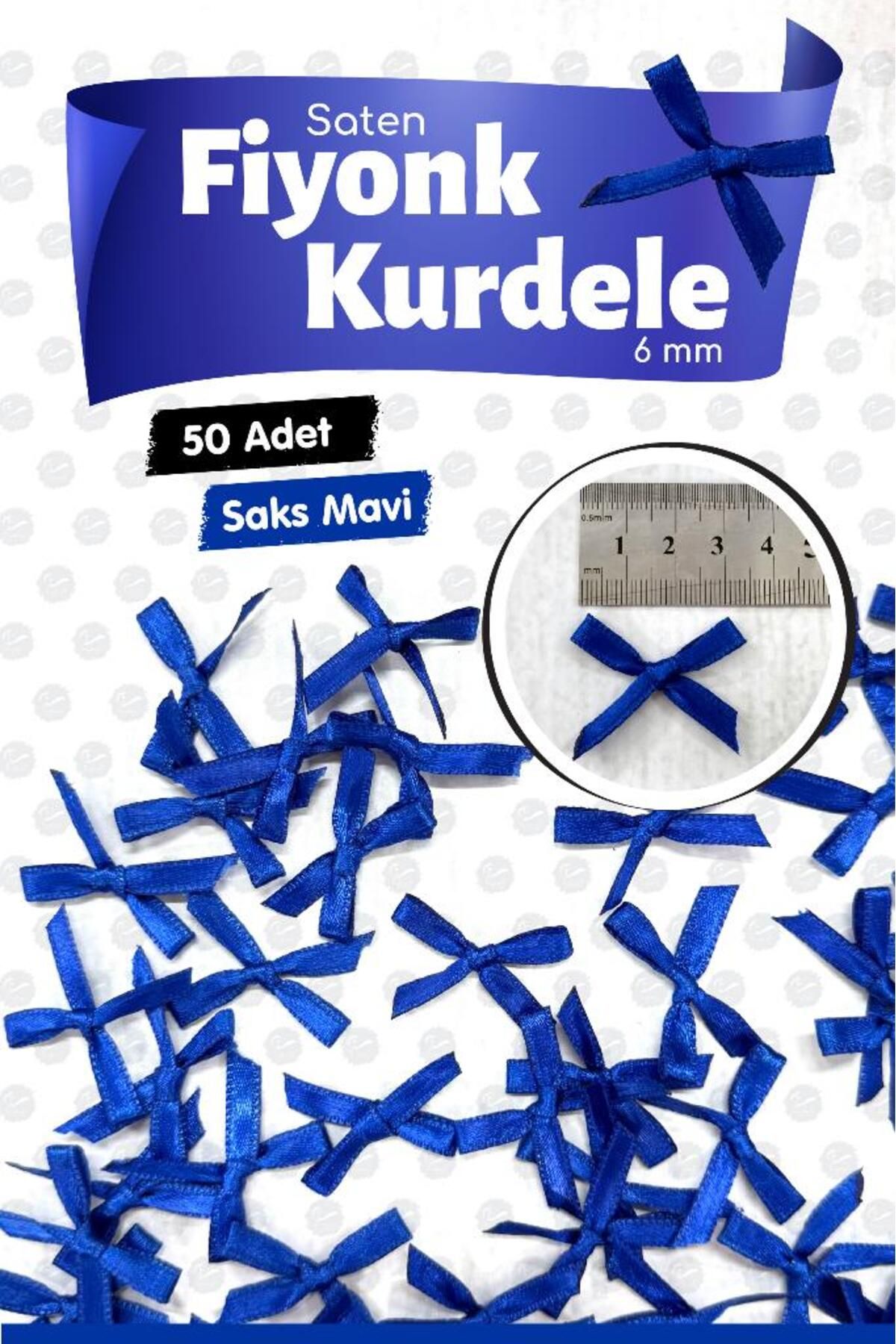 t tuğset etiket Fiyonk Saten 6 Mm Kurdele Fiyonk Kurdele Süs 50 Adet -T1380