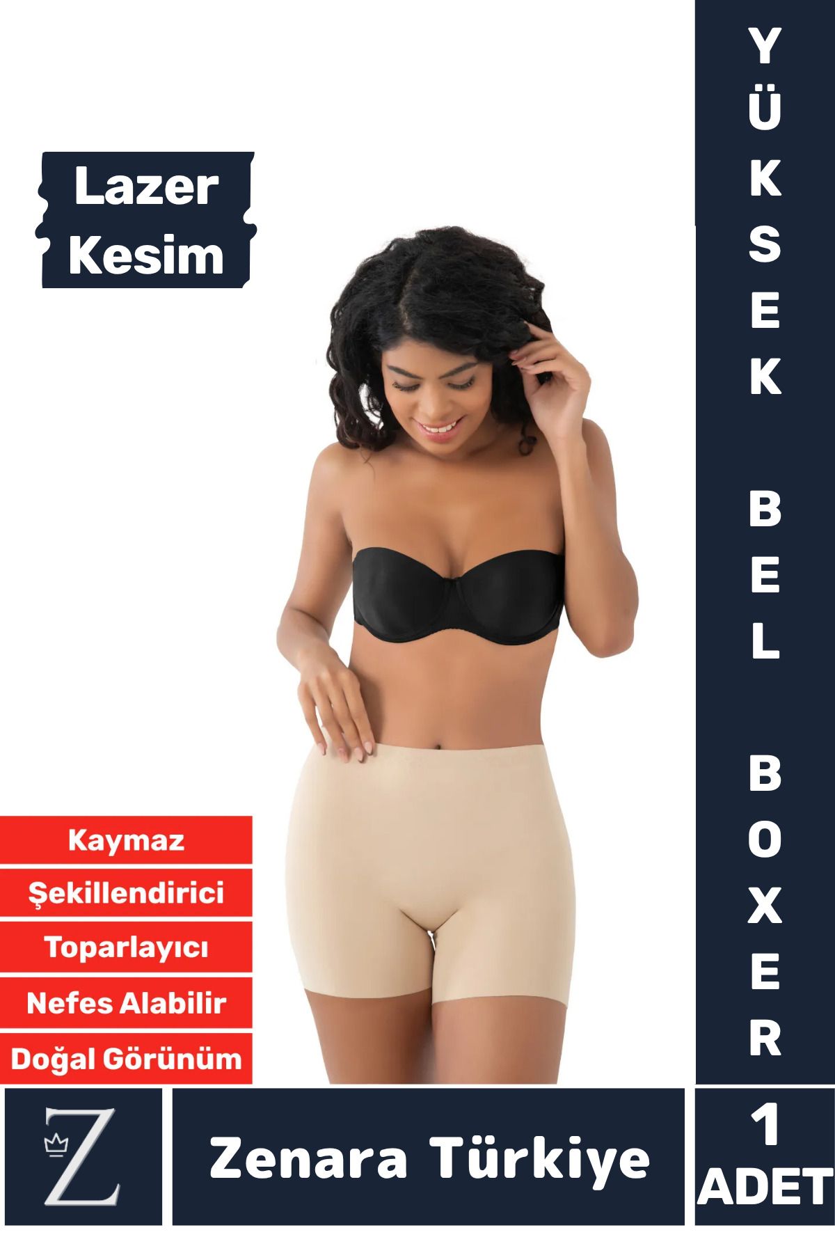 Zenara Gündelik İz İç Göstermez Kaymaz Vücut Sıkılaştıran Şekillendiren Toparlayan LAZER KESİM Boxer Korse