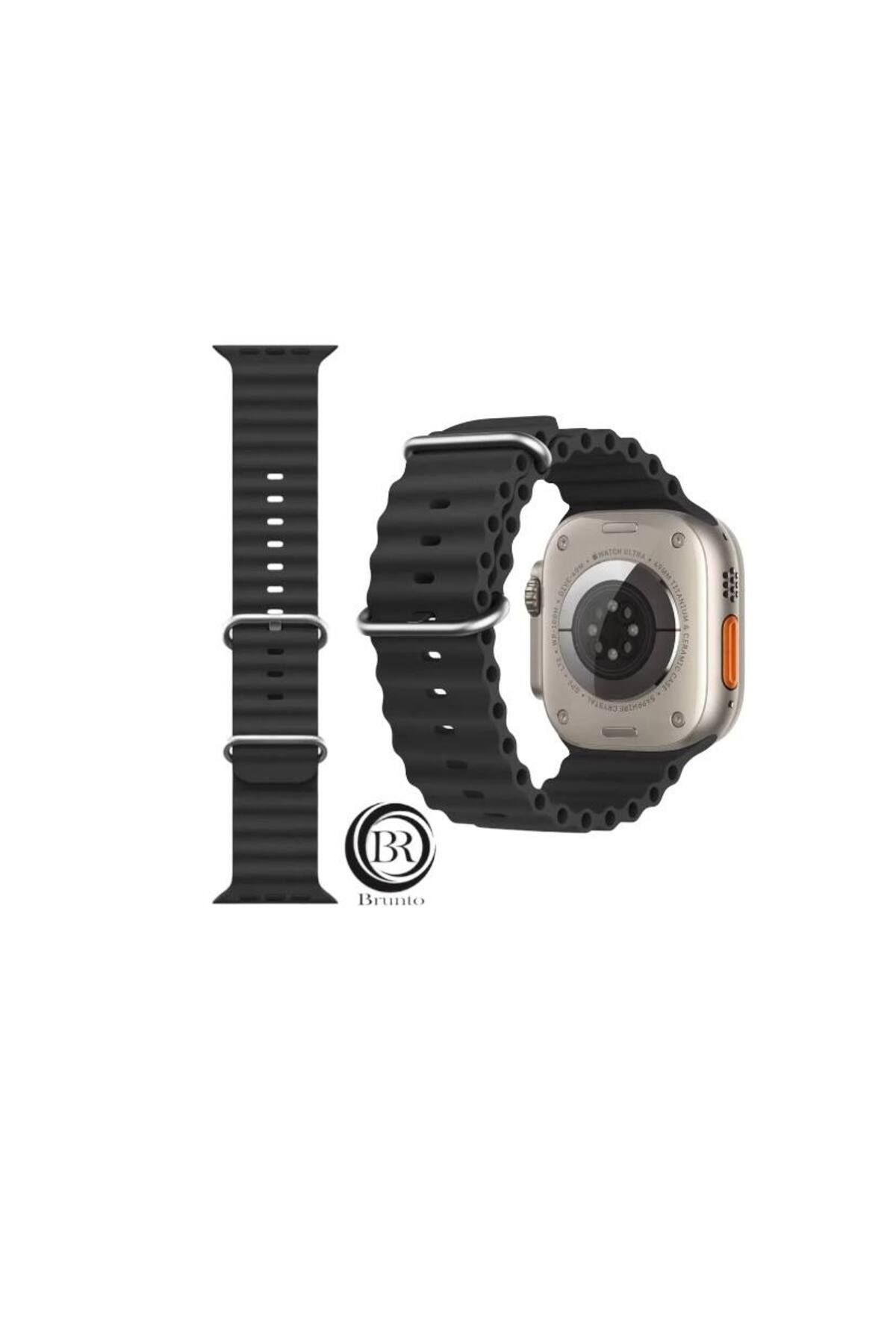 Bruntoo BR Apple Watch Series Ultra 10/9/8/7/6/5/4/SE/3/2/1 49mm-46mm-45mm-44mm-42mm Ocean Loop Silikon kordon