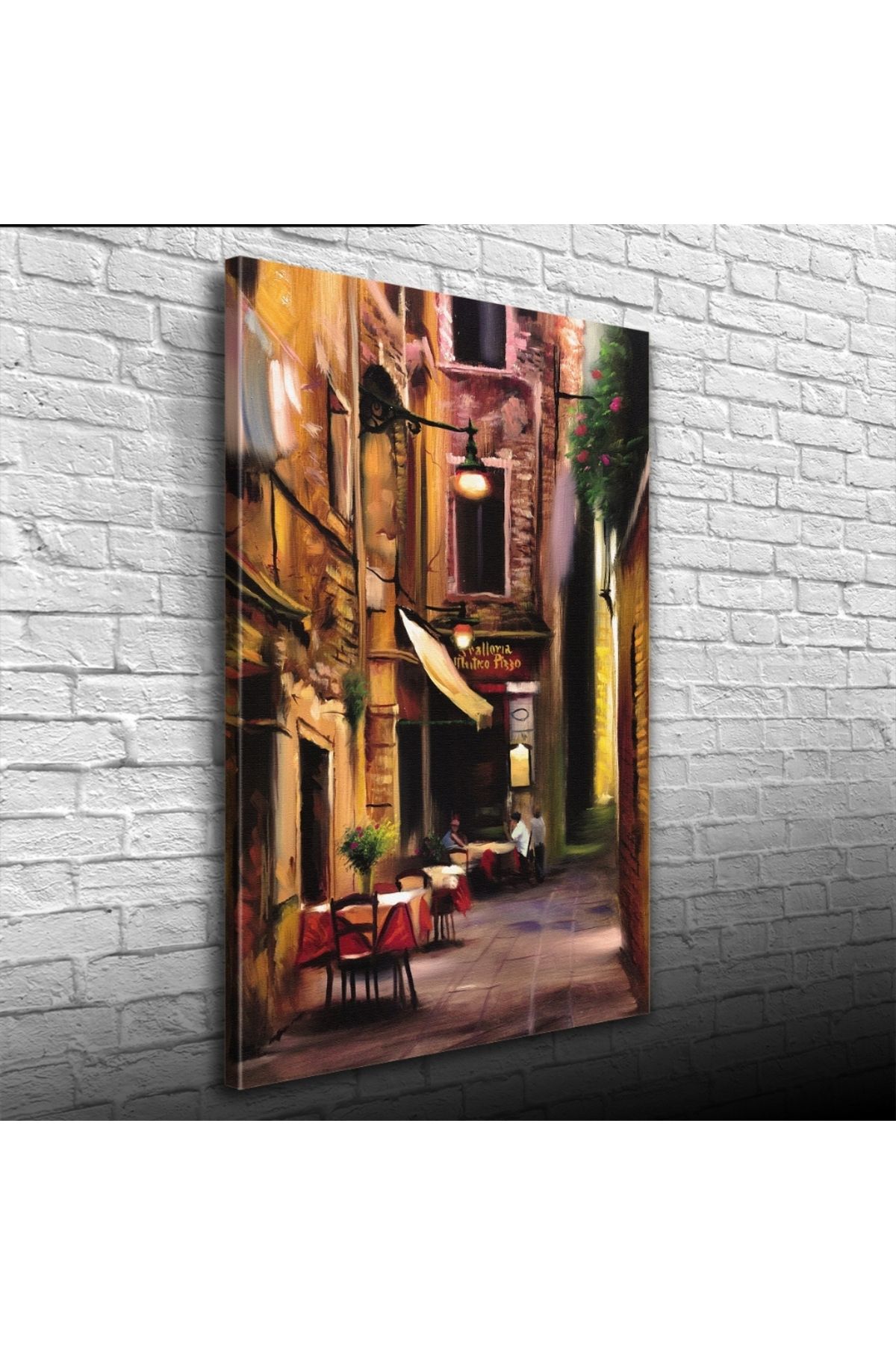 Kanonik Education İtalya Pizza Dükkanı Kanvas Tablo 50 x 70