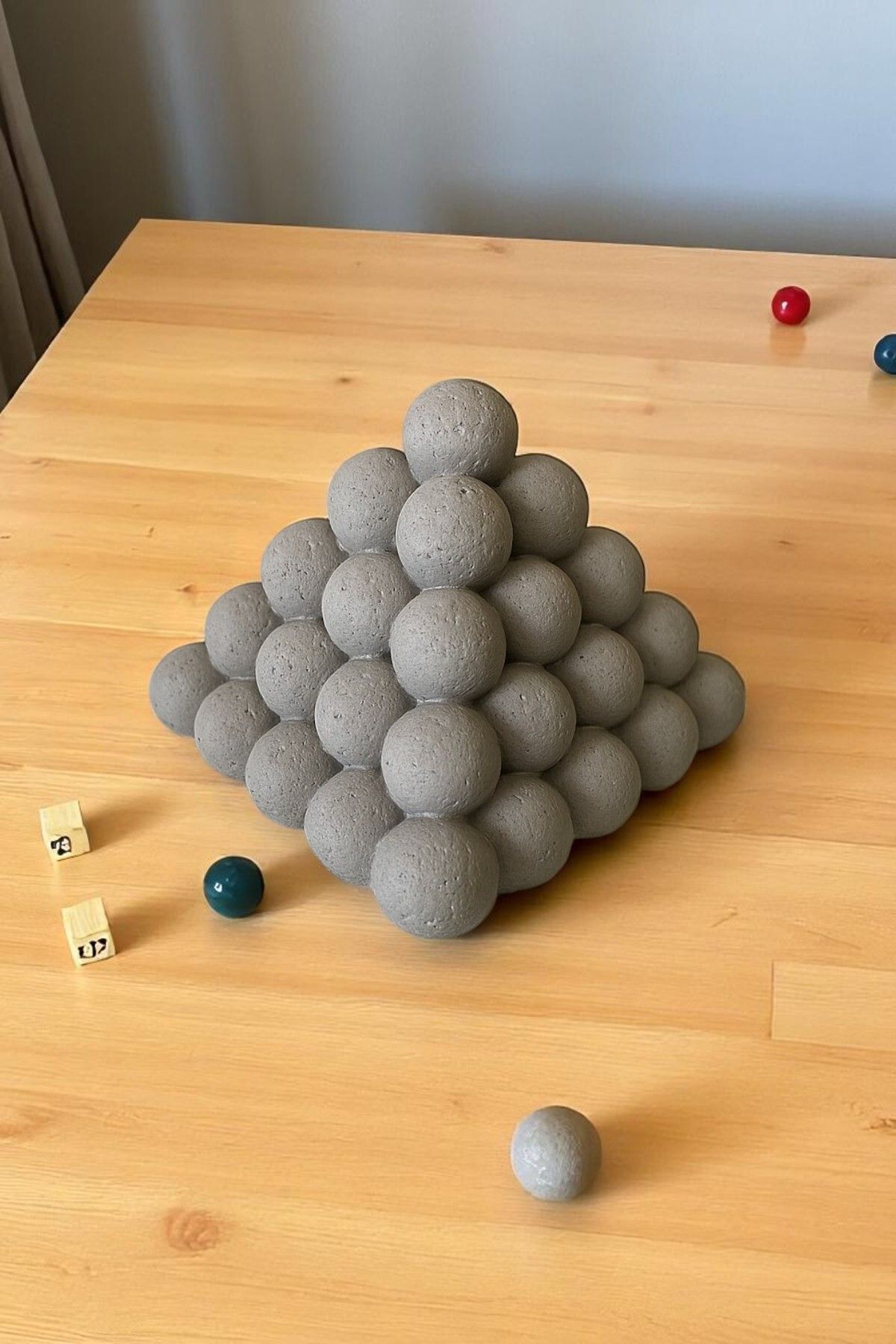 ERSE HOME Piramit Şekilli Gri Renk Beton Dekoratif Bubble, Hediyelik