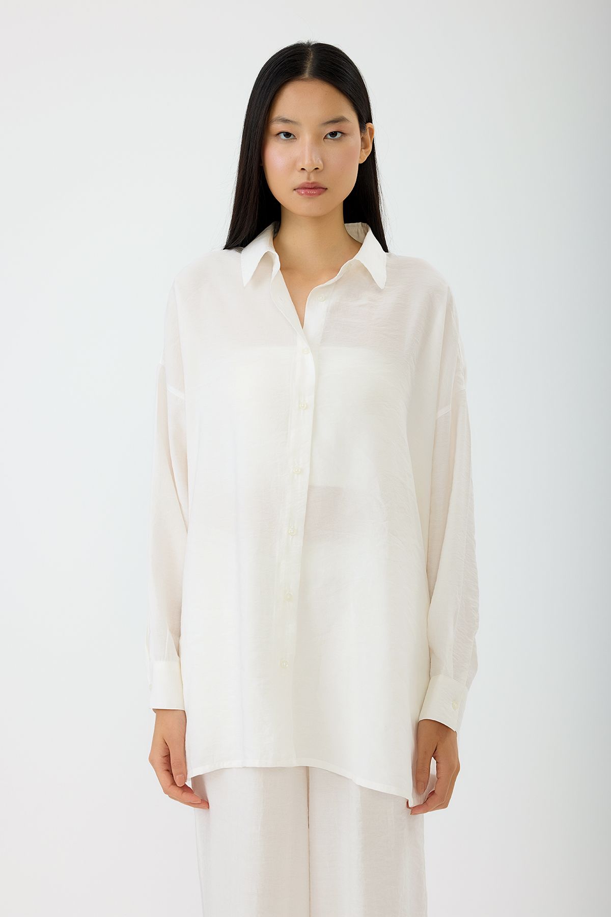 SEVİLEN Oversize Modal Gömlek