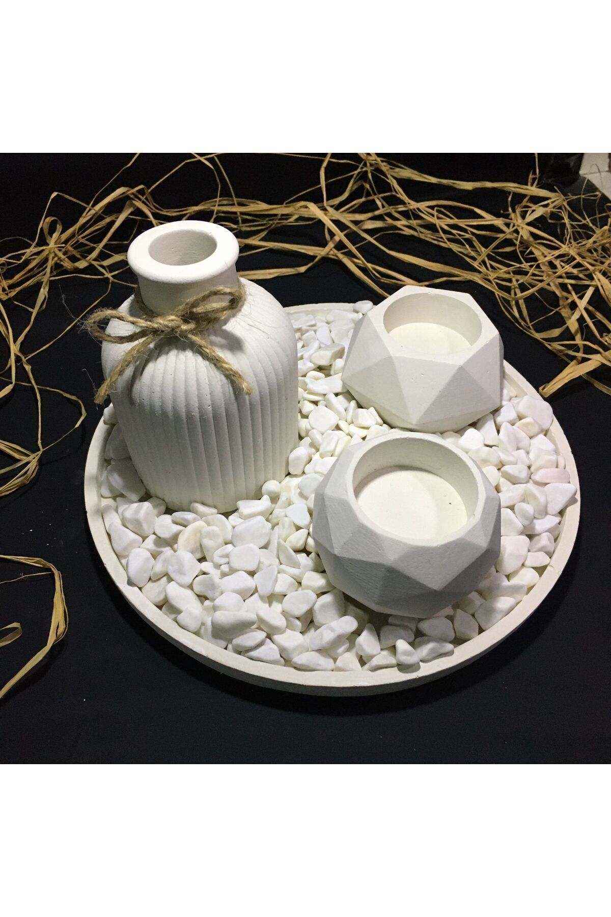 SerenityHaven Vazo Elmas , Prizma Mumluk Ve Alt Tabak Ve Taş Dahil Gift Decor