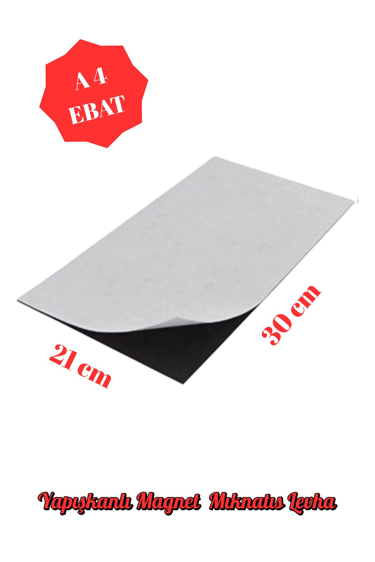 Tasarımistan Yapışkanlı Mıknatıs Levha, Magnet Yapımı için Güçlü Levha Mıknatıs 21x30 cm