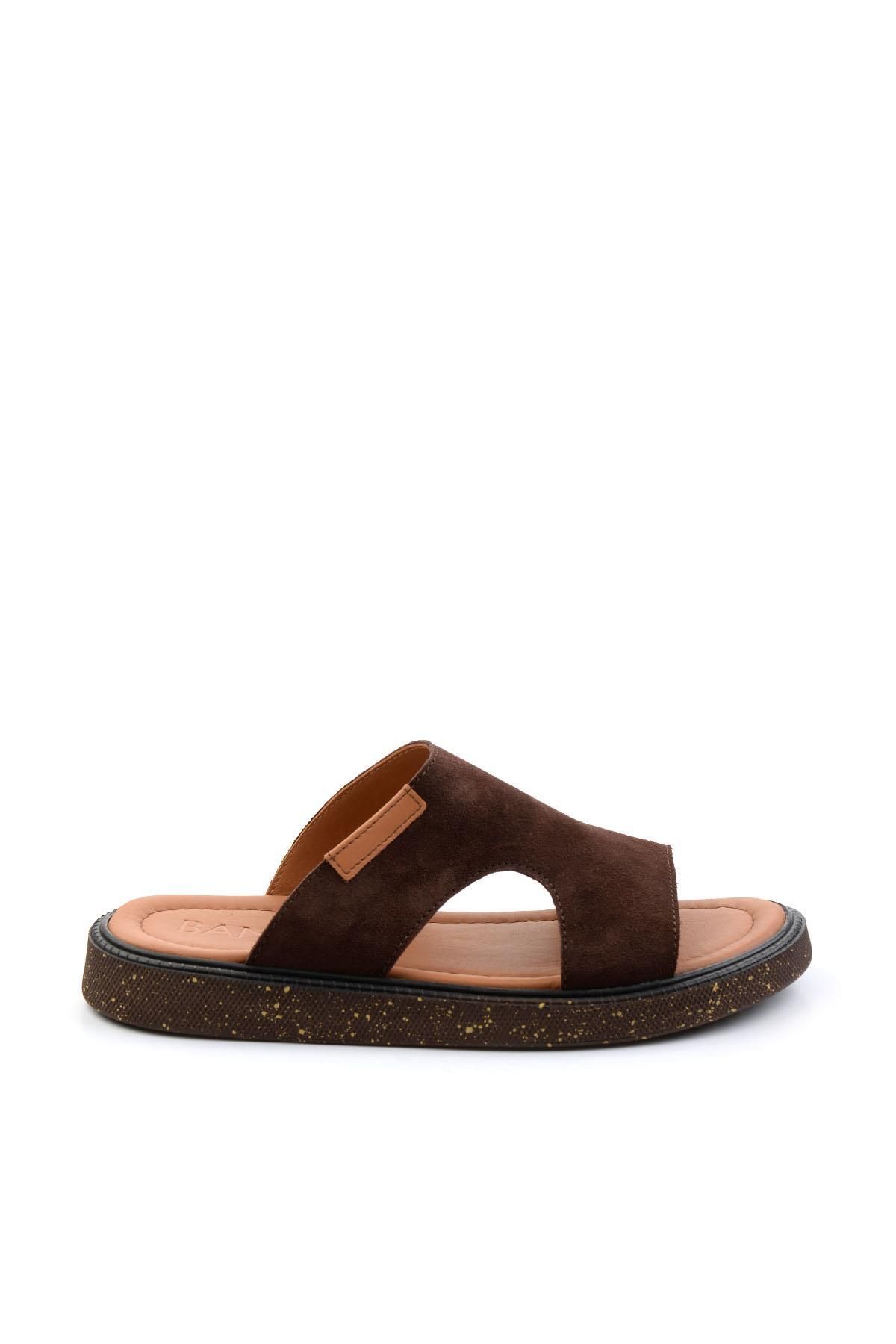 Bambi Kahve Leather Erkek Terlik E04801043002