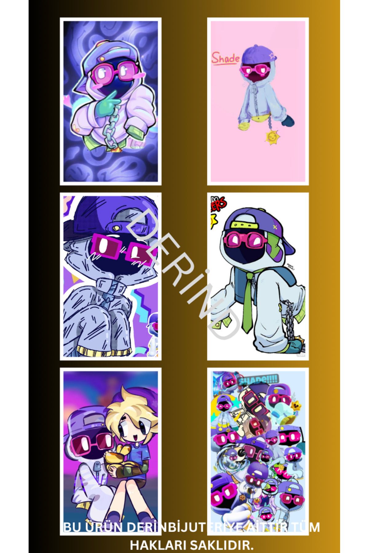 DERİND Brawl Stars Shade Sticker Özel Üretim 8 adet 7.5 x 10cm