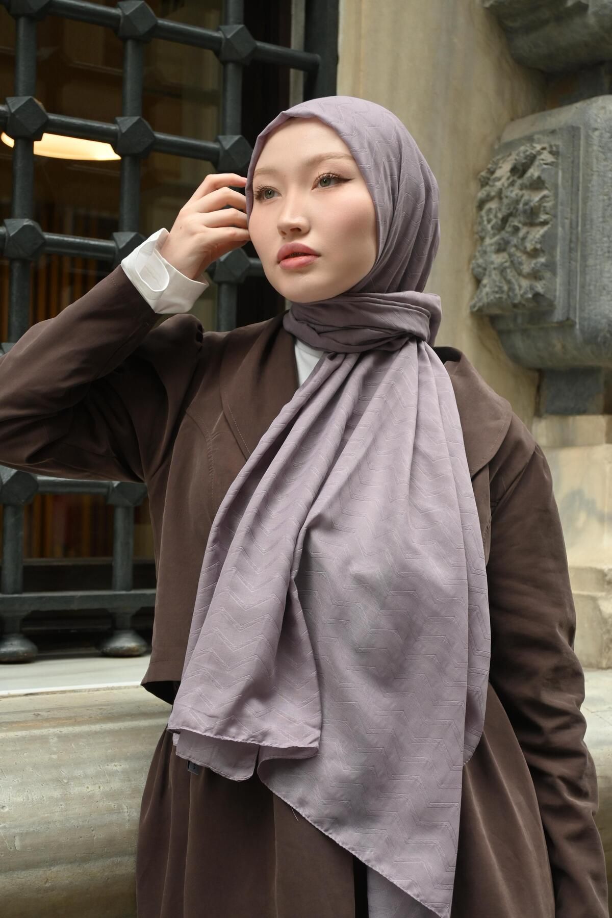 Pull Scarfs Lila - Zigzag Desen Bambu Jakar
