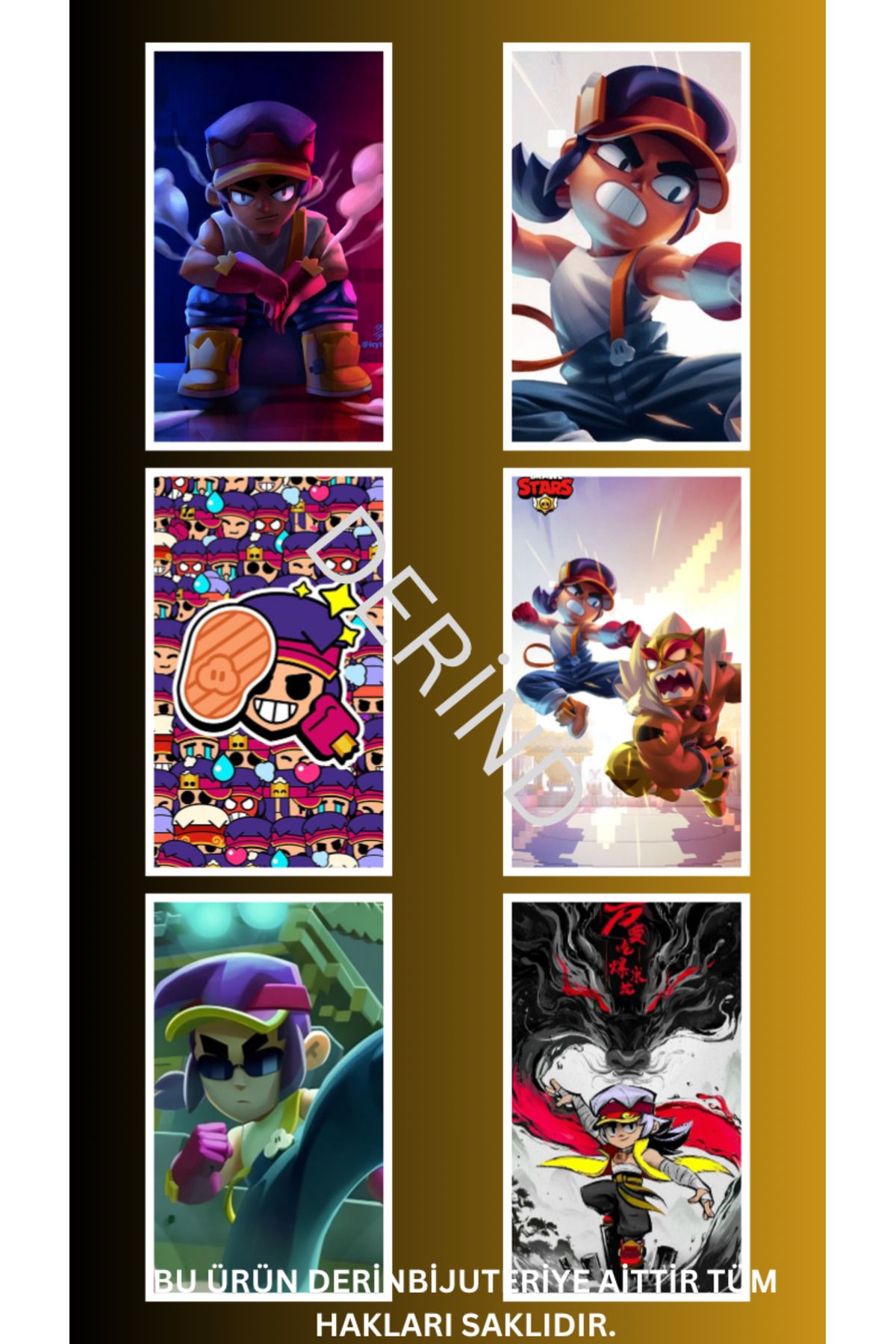 DERİND Brawl Stars Fang Sticker Özel Üretim 8 adet 7.5 x 10cm