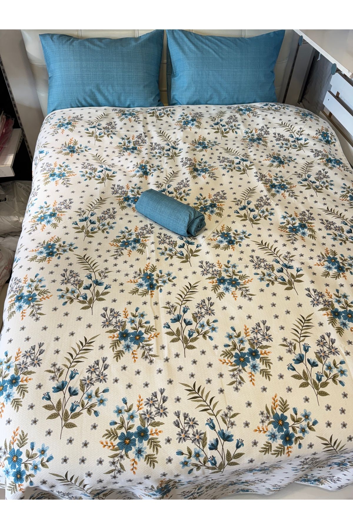 ŞENER HOME-Pigeon Patterned Sheet Elastic Single Pique Set 2