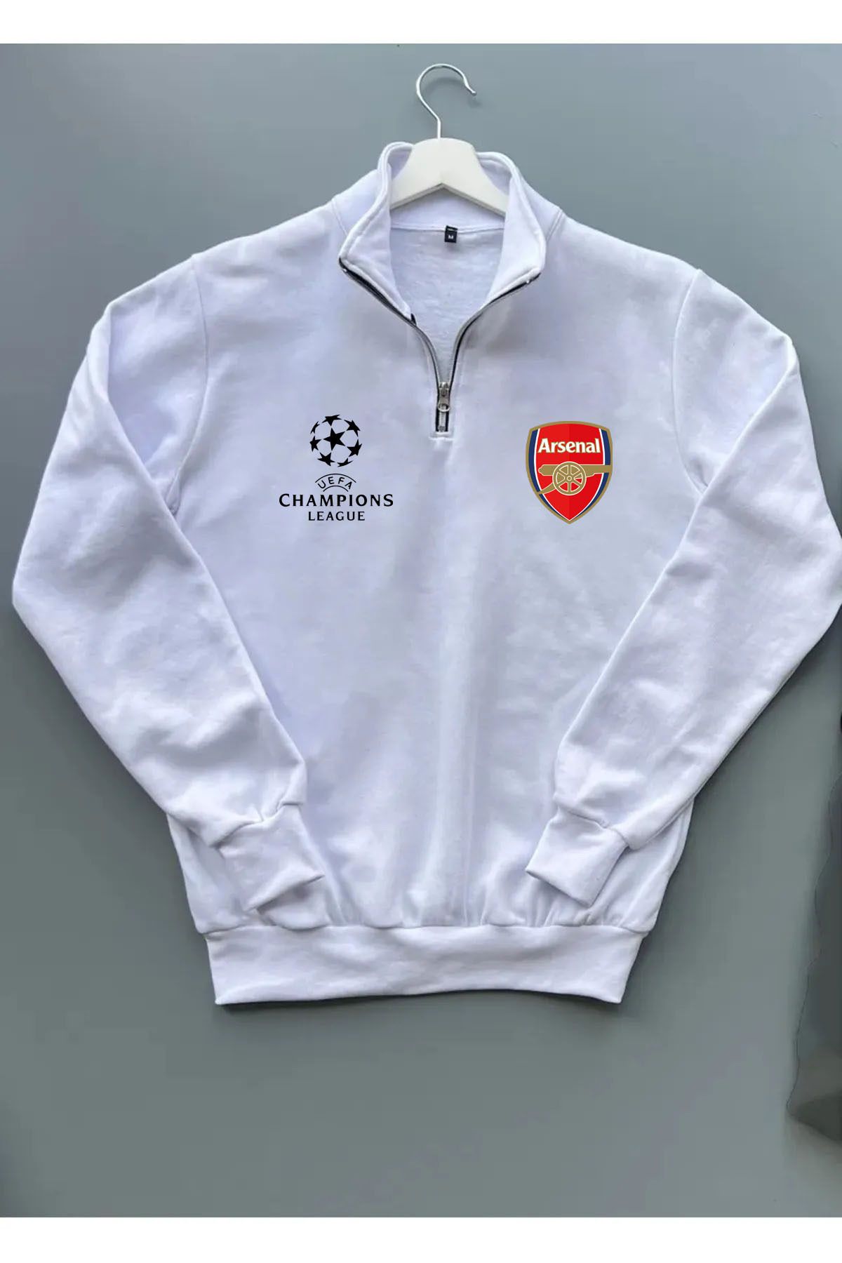 Pisa Art CHAMPİONS LEAGUE ARSENAL DİK YAKA SWEATSHİRT UNİSEX ÖZEL TASARIM