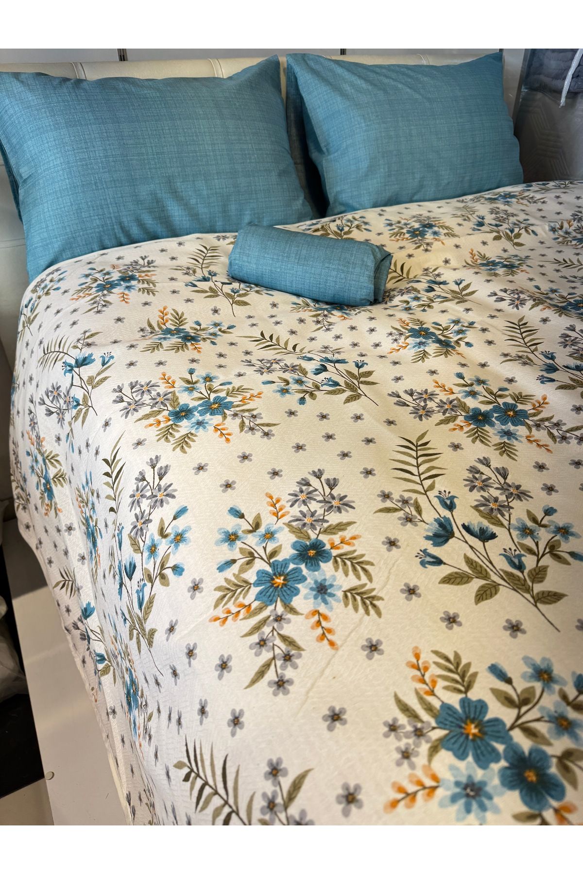 ŞENER HOME-Pigeon Patterned Sheet Elastic Single Pique Set 7