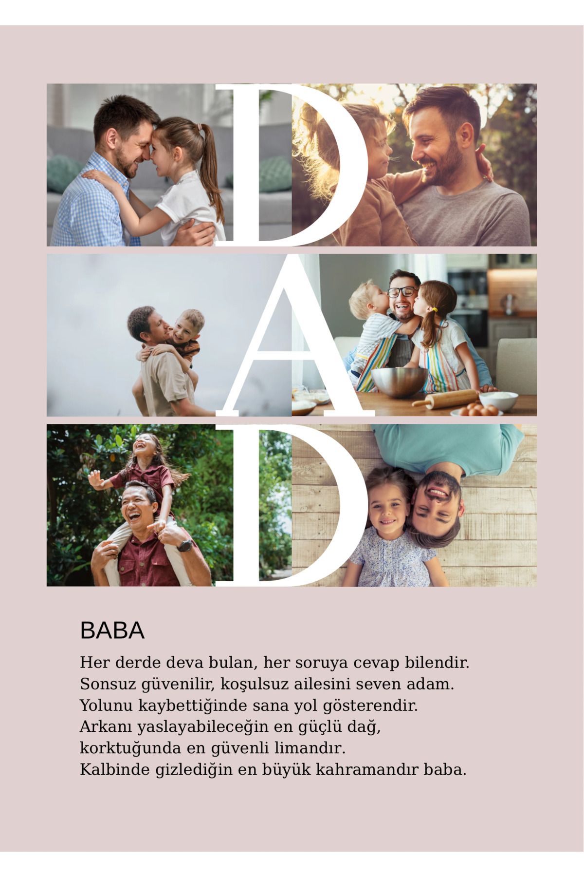shop Babalar Gününe Özel Poster,Baba, Babaya Hediye- ÇERÇEVESİZ