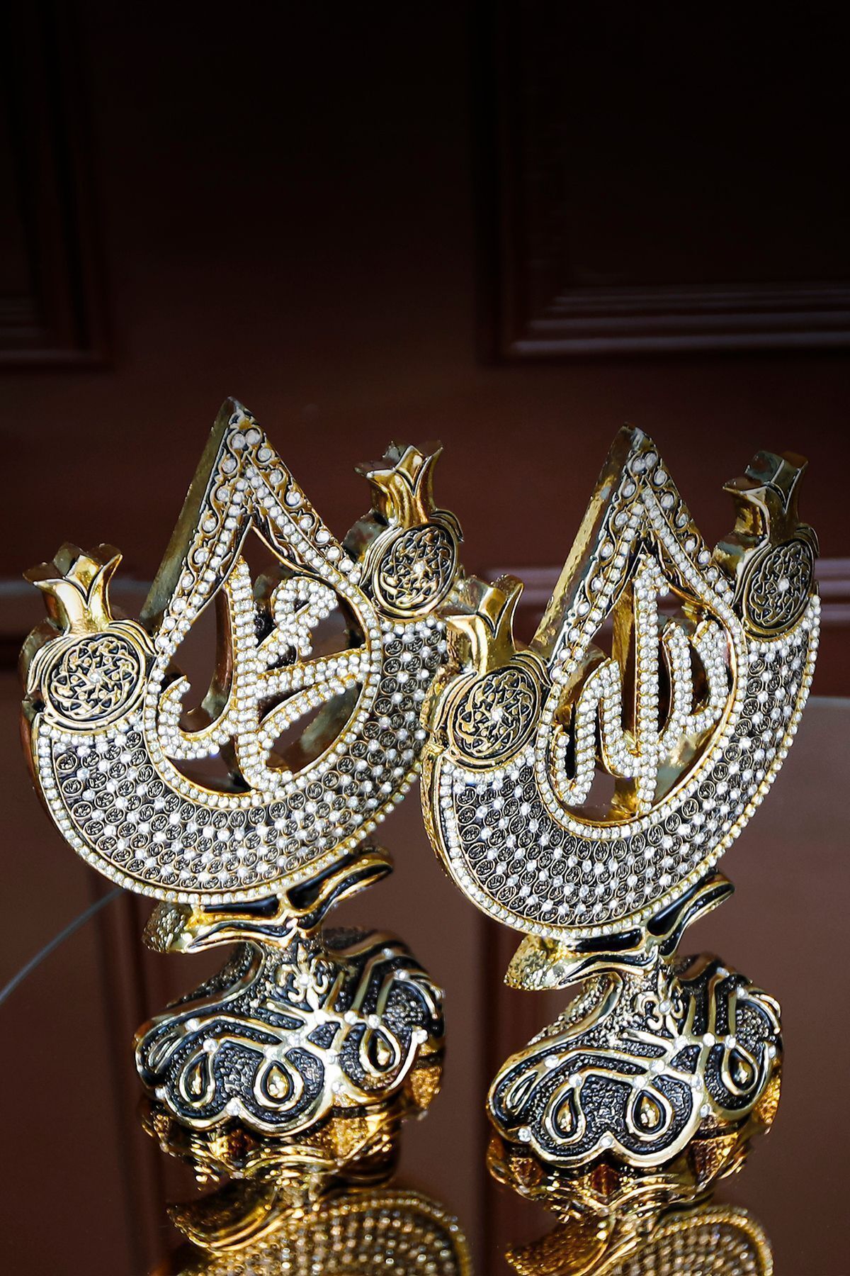 SerenityHaven Biblo Dekoratif Hediyelik Obje Dini Islami Aksesuar Allah Ve Muhammed Süs Set
