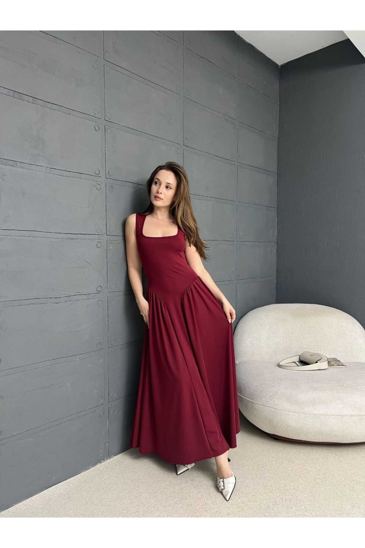 Butik Merrline Kadın Polyemit Prenses Premium Kalite Elbise