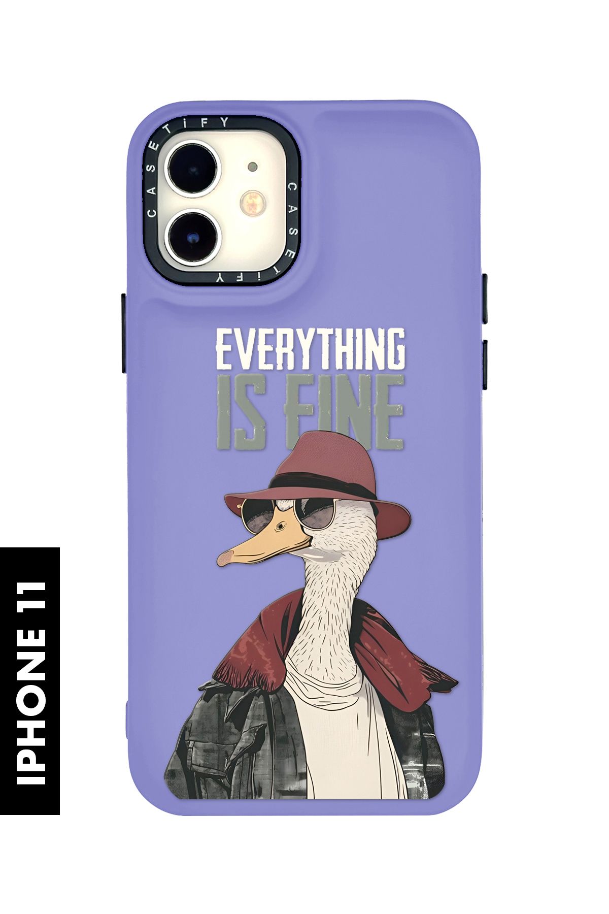 mooodcase iPhone 11 Uyumlu Everything is Fine Desenli Silikonlu Pillow Kılıf