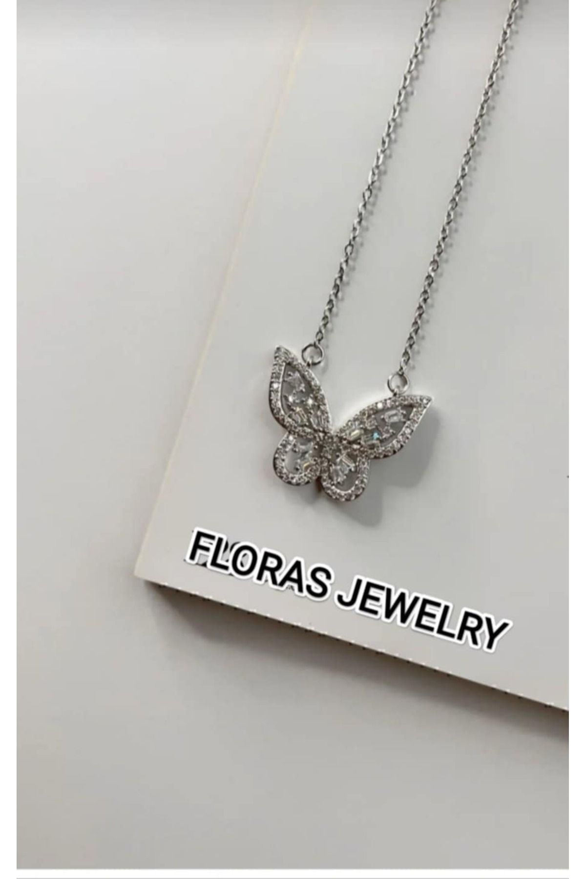 FLORAS JEWELRY Çelik Kelebek Kolye (SİLVER)