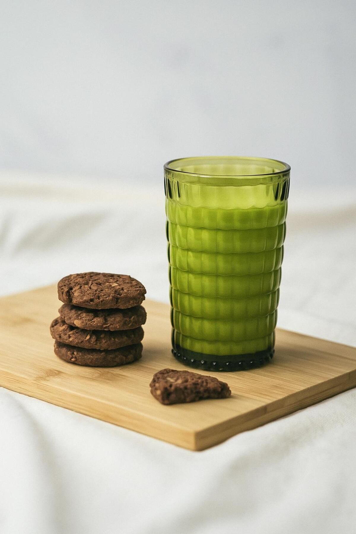 Mu Art Ahşap Allegra Koyu Yeşil Akrilik Bardak 6'Lı Set | 400 Ml | Su, Meşrubat, Sunum Ve Kahve Yanı İçin | Cam