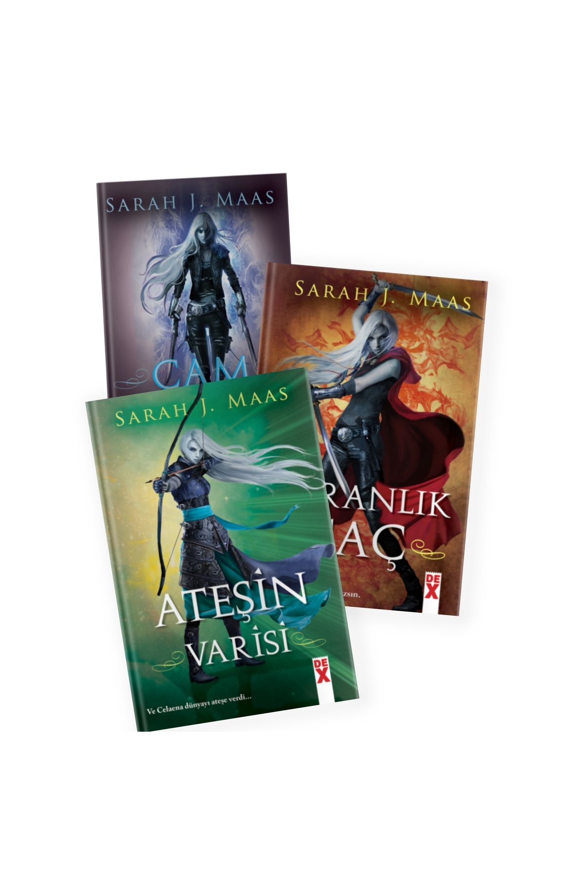 Dex Yayınevi Cam Şato (Ciltli) - Karanlık Taç (Ciltli) - Ateşin Varisi (Ciltli) Sarah Maas 3 lü Kitap Seti