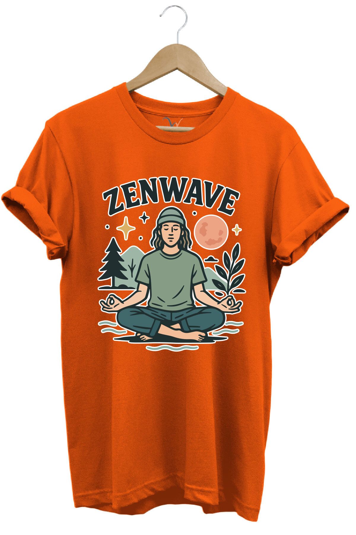 onsrawear Meditasyon ve Doğa Ruhunu Yansıtan Unisex %100 Pamuk Basic T-shirt