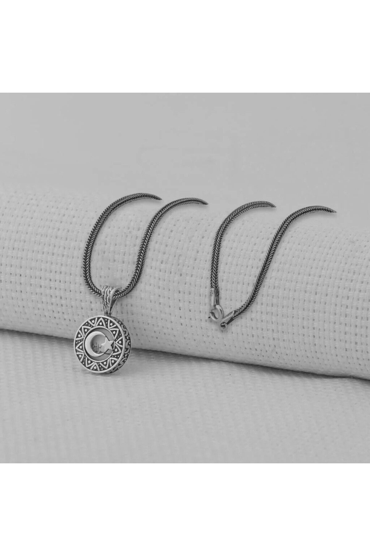 shop Ay Yıldız 925 Ayar Gümüş Erkek Kolye