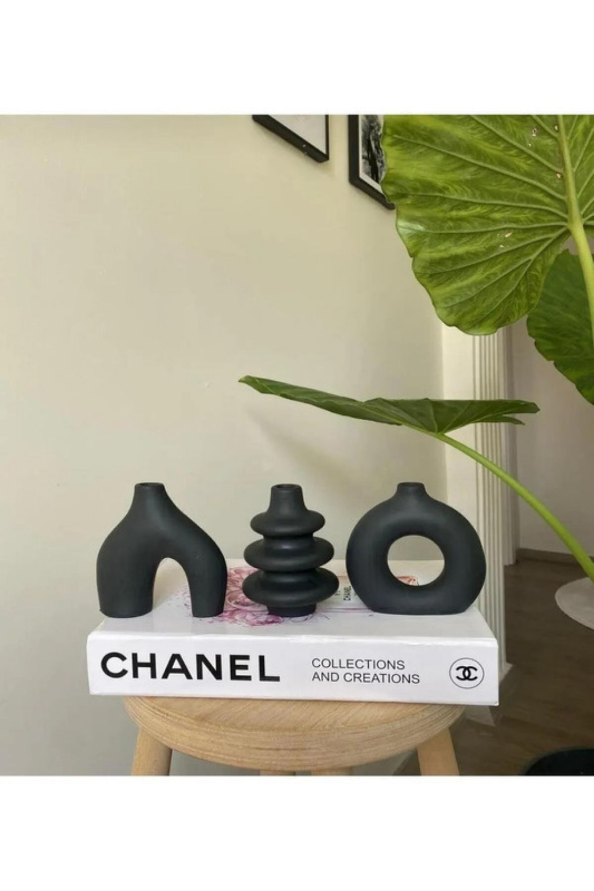 SerenityHaven 10 Cm Minimal Vazo Set 3'lü Bohem Biblo Minyatür Dekoratif Vazo
