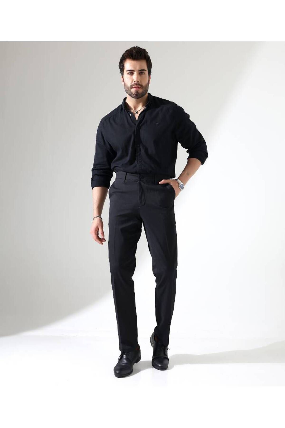 Benim Denim ERKEK RAHAT REGULAR SİYAH ARMÜRLÜ PANTOLON