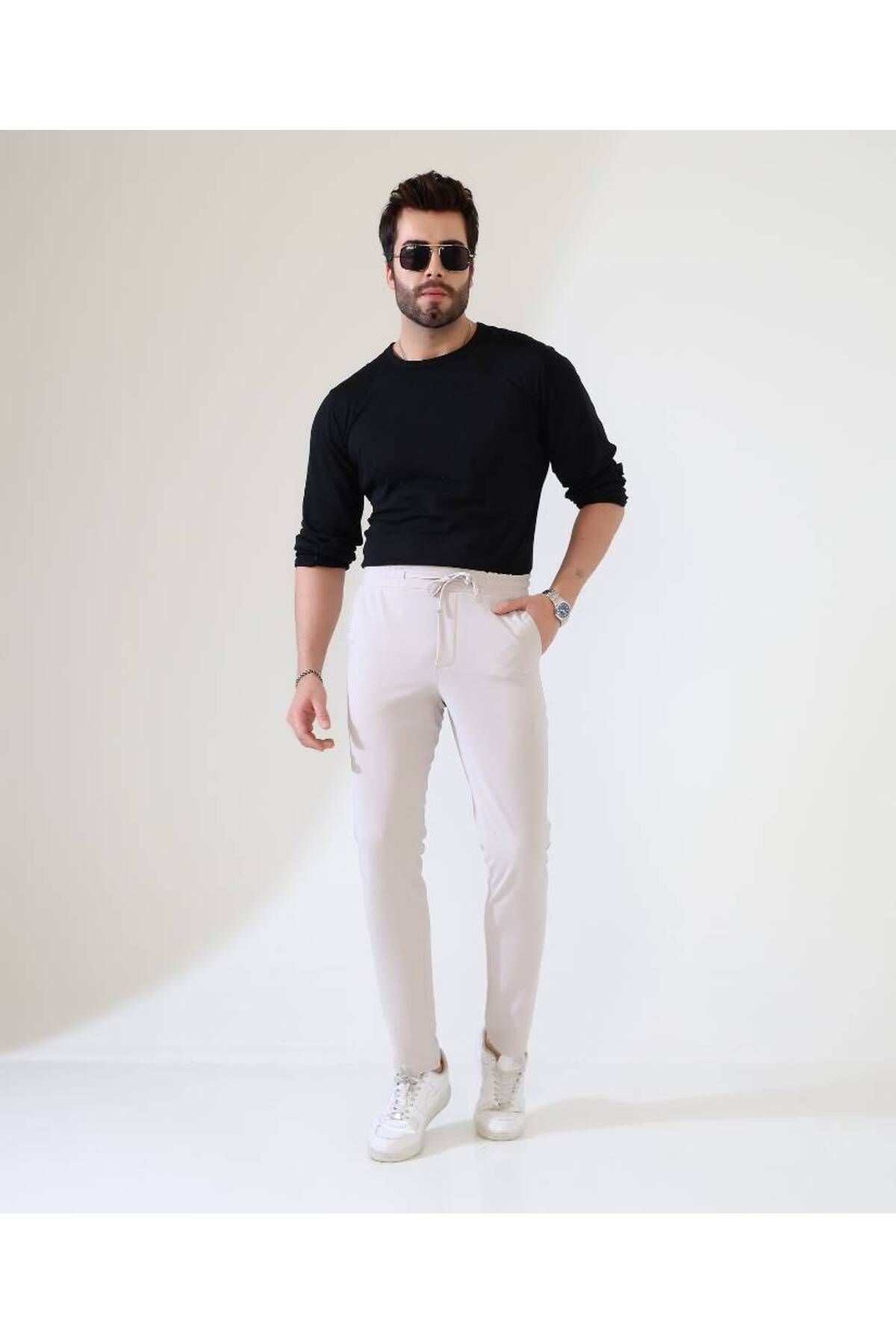 Benim Denim ERKEK BELİ TAM LASTİKLİ TAŞ LOOSER JOGGER ÖRME RAHAT PANTOLON