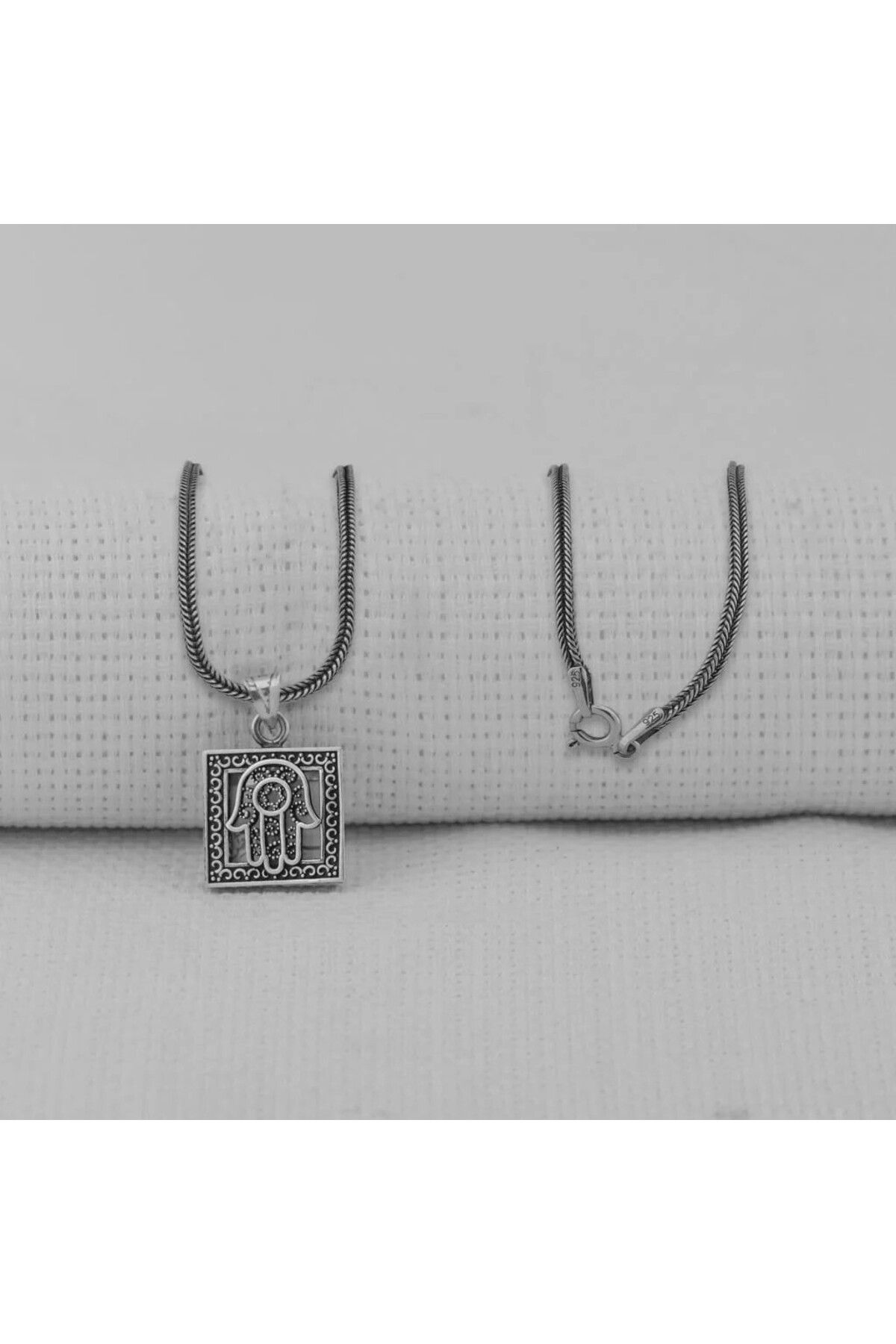 shop Fatma Ana Eli Kebir Dualı 925 Ayar Gümüş Erkek Kolye