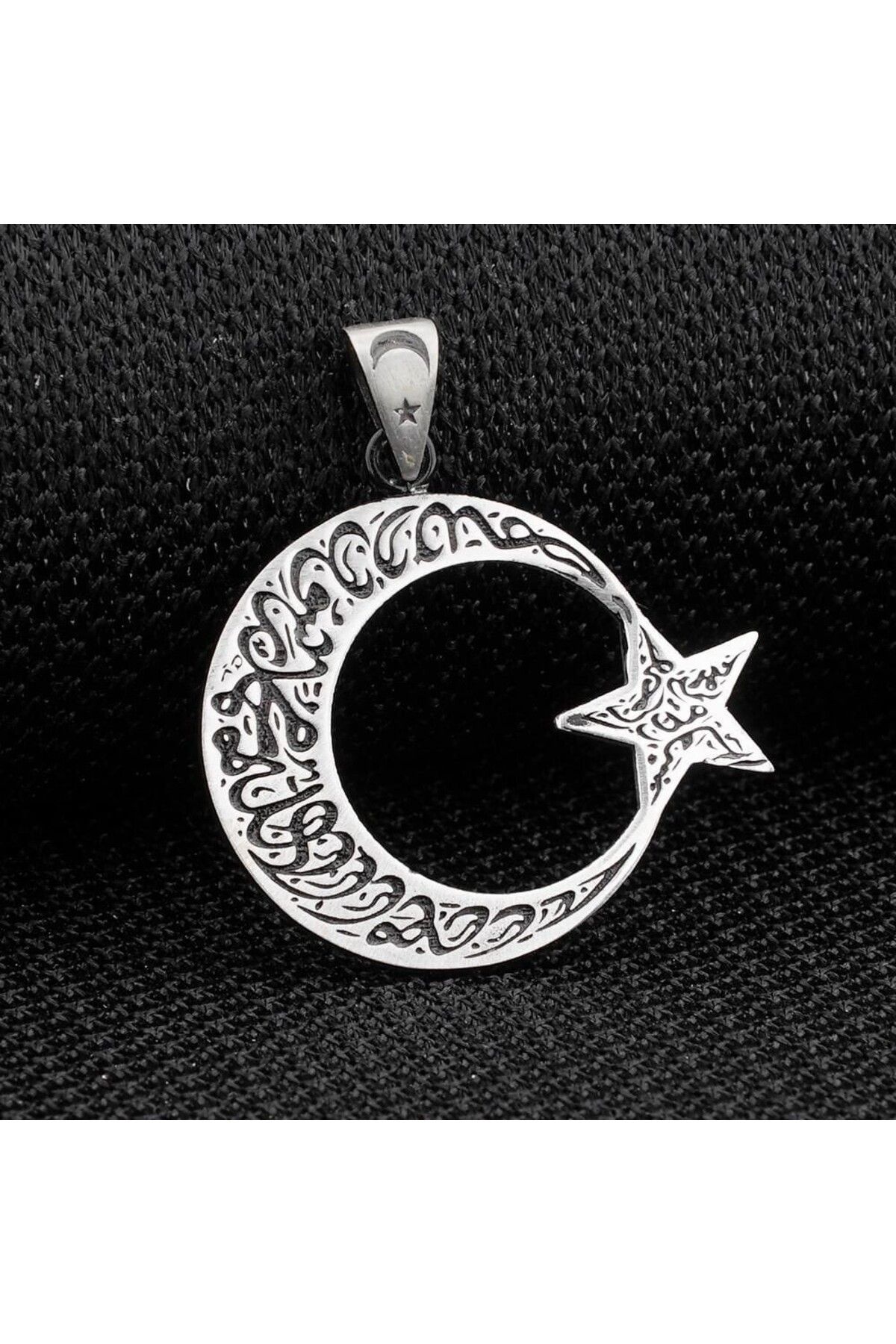 shop Ay Yıldız Dualı 925 Ayar Gümüş Erkek Kolye Ucu
